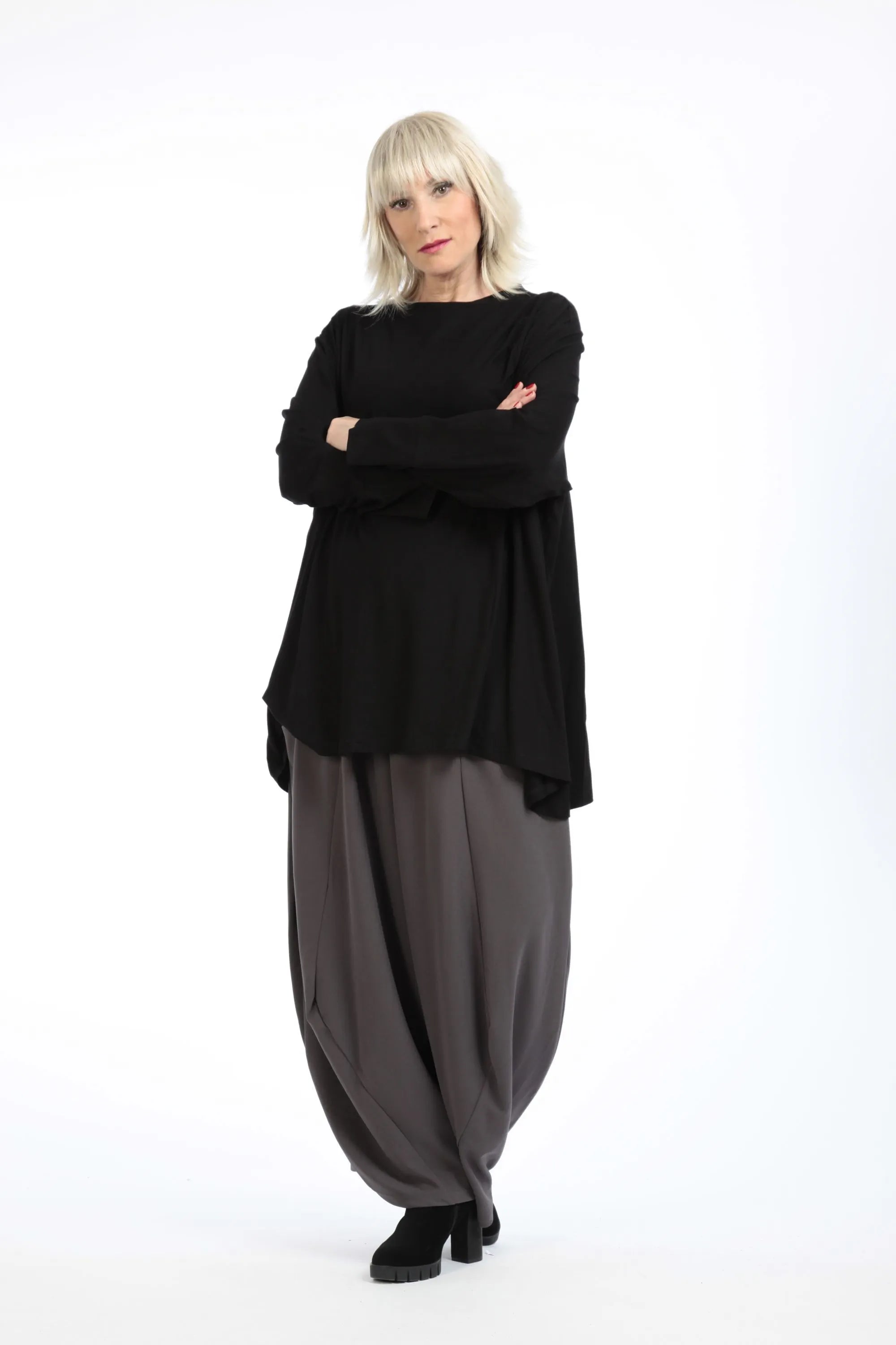  A-Form Shirt von AKH Fashion aus Viskose, 1195.02137, Schwarz, Schick, Modern, Bequem