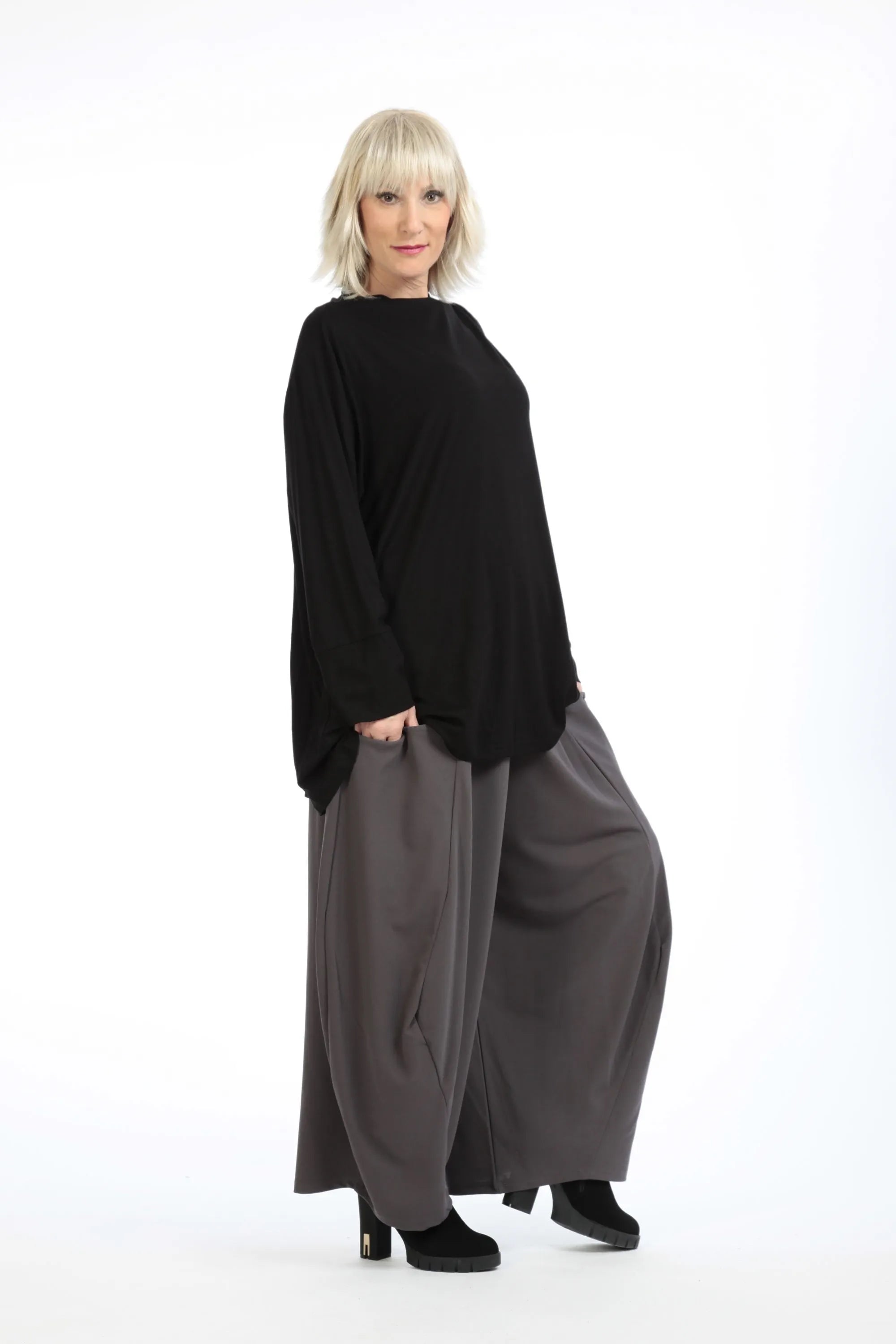  A-Form Shirt von AKH Fashion aus Viskose, 1195.02137, Schwarz, Schick, Modern, Bequem