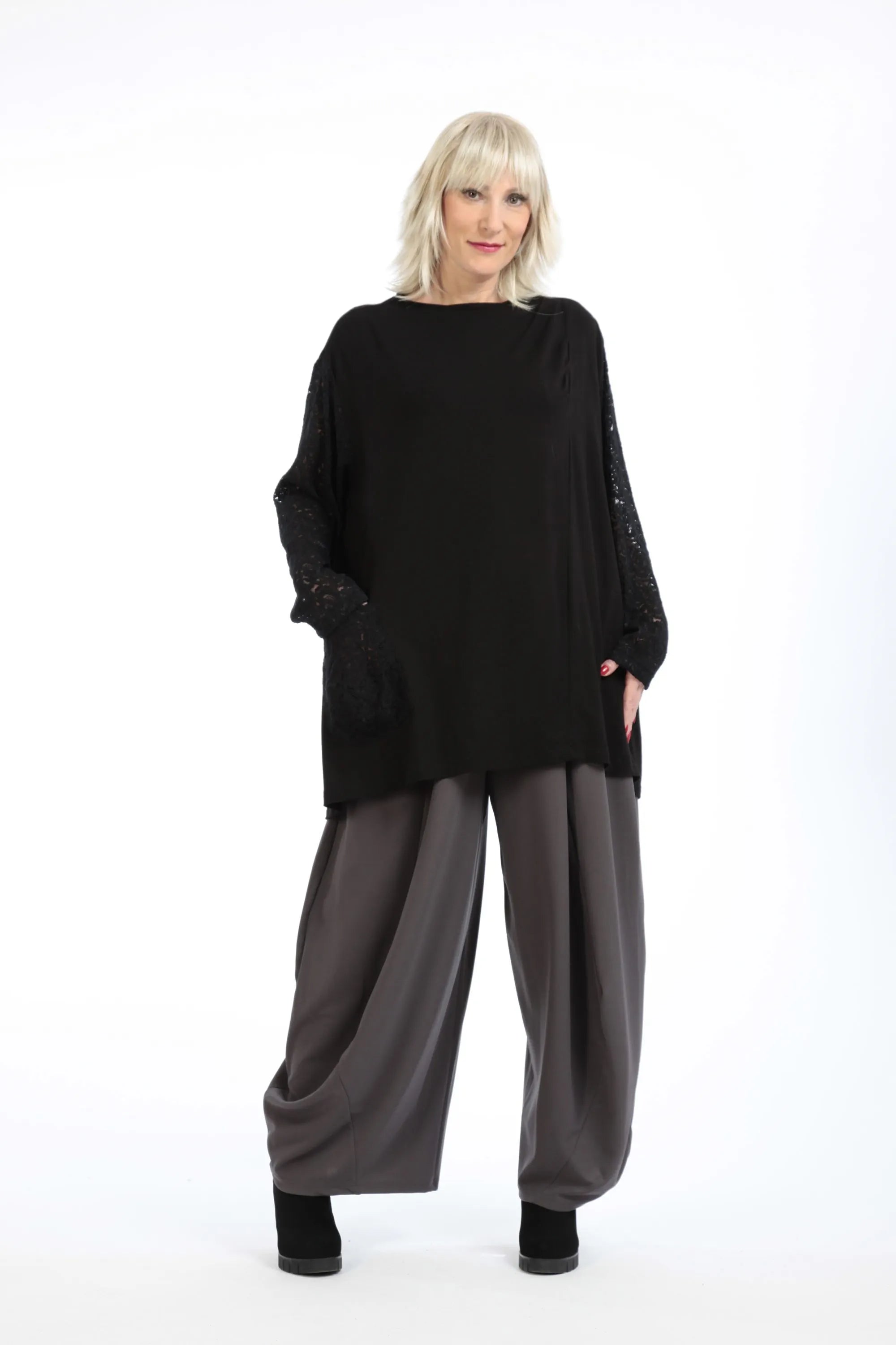  A-Form Bigshirt von AKH Fashion aus Viskose, 1195.02337, Schwarz, Schick, Modern, Bequem