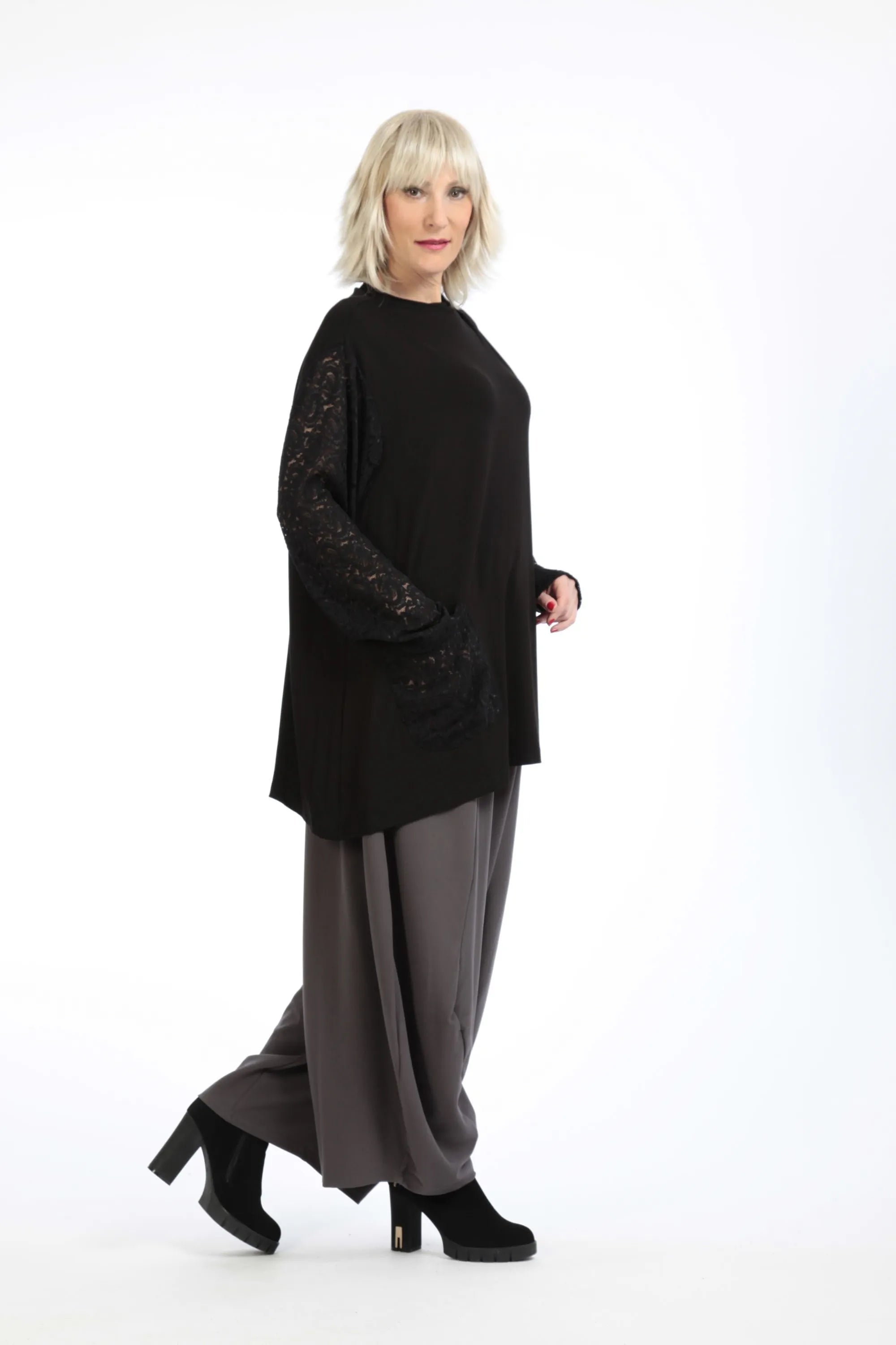  A-Form Bigshirt von AKH Fashion aus Viskose, 1195.02337, Schwarz, Schick, Modern, Bequem