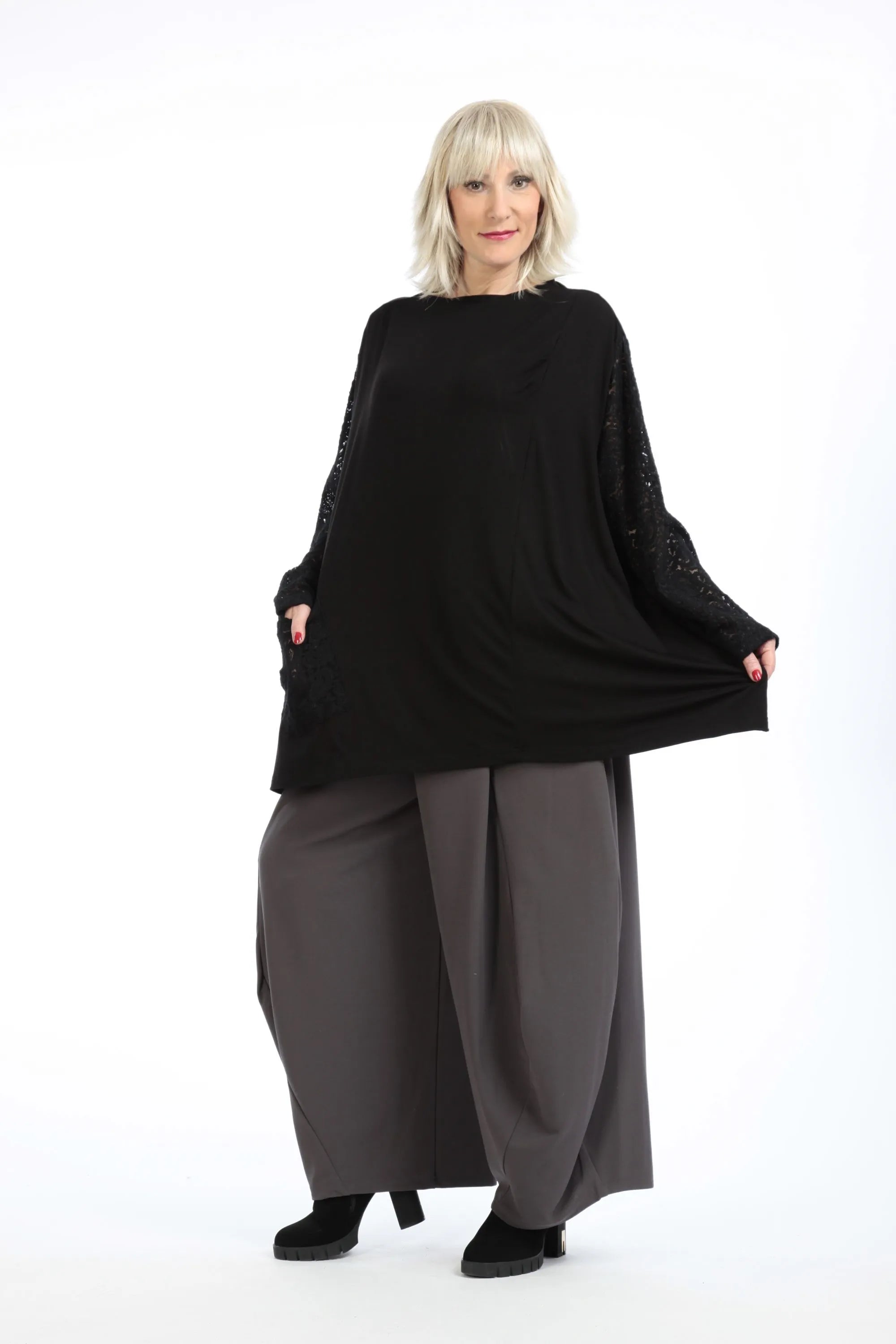  A-Form Bigshirt von AKH Fashion aus Viskose, 1195.02337, Schwarz, Schick, Modern, Bequem