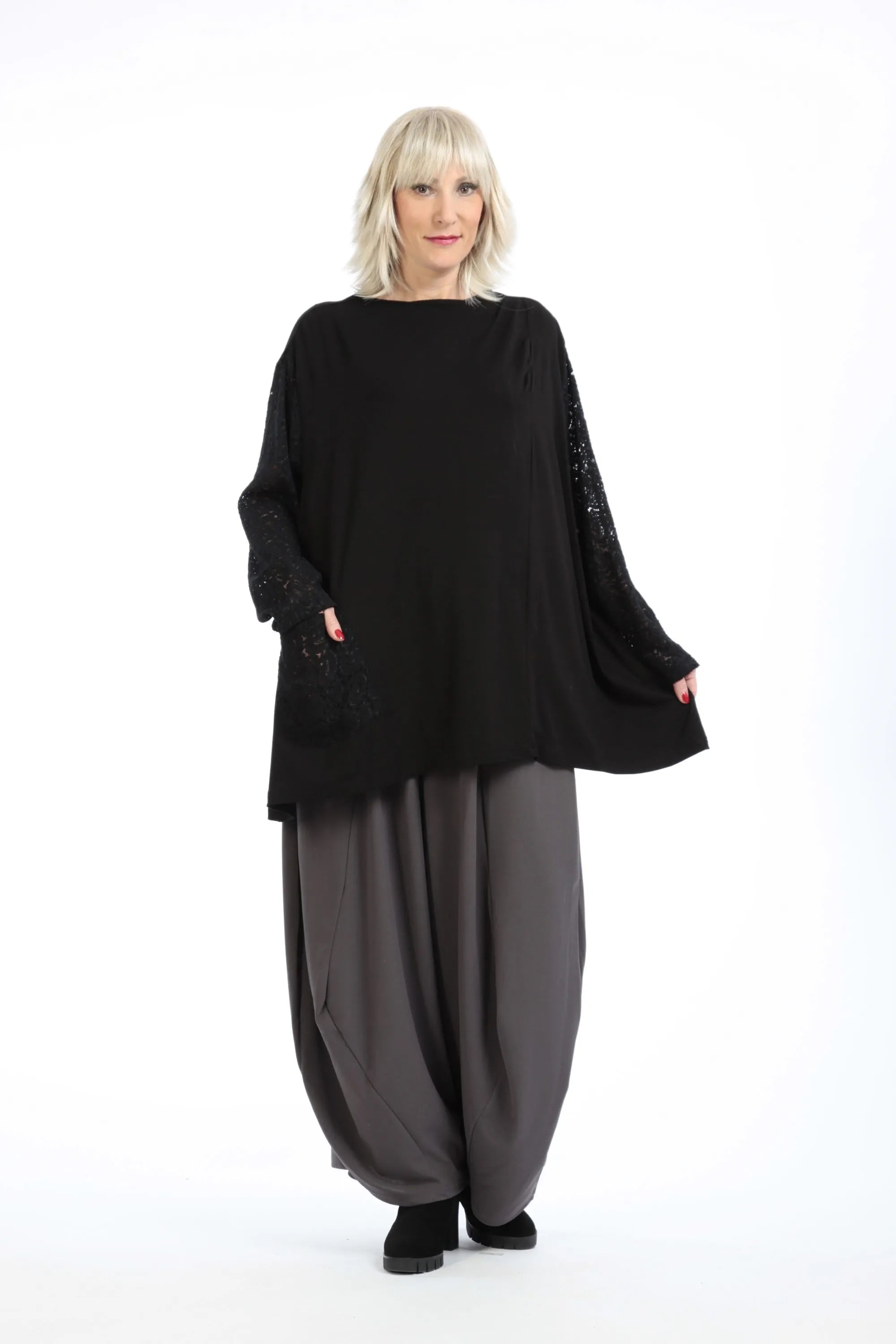  A-Form Bigshirt von AKH Fashion aus Viskose, 1195.02337, Schwarz, Schick, Modern, Bequem