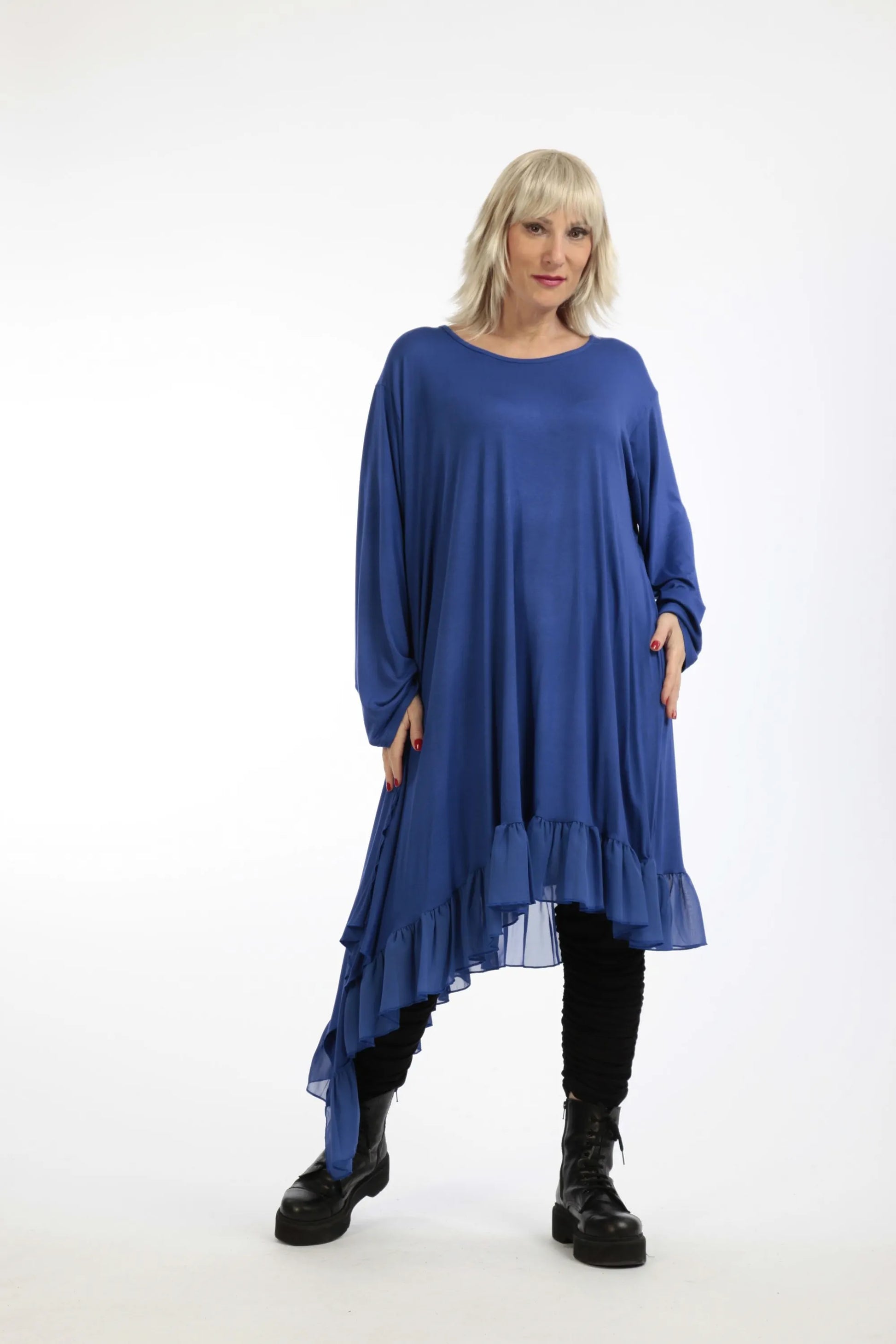  Kleid von AKH Fashion aus Viskose in asymmetrischer Form, 1197.06875, Blau, Ausgefallen