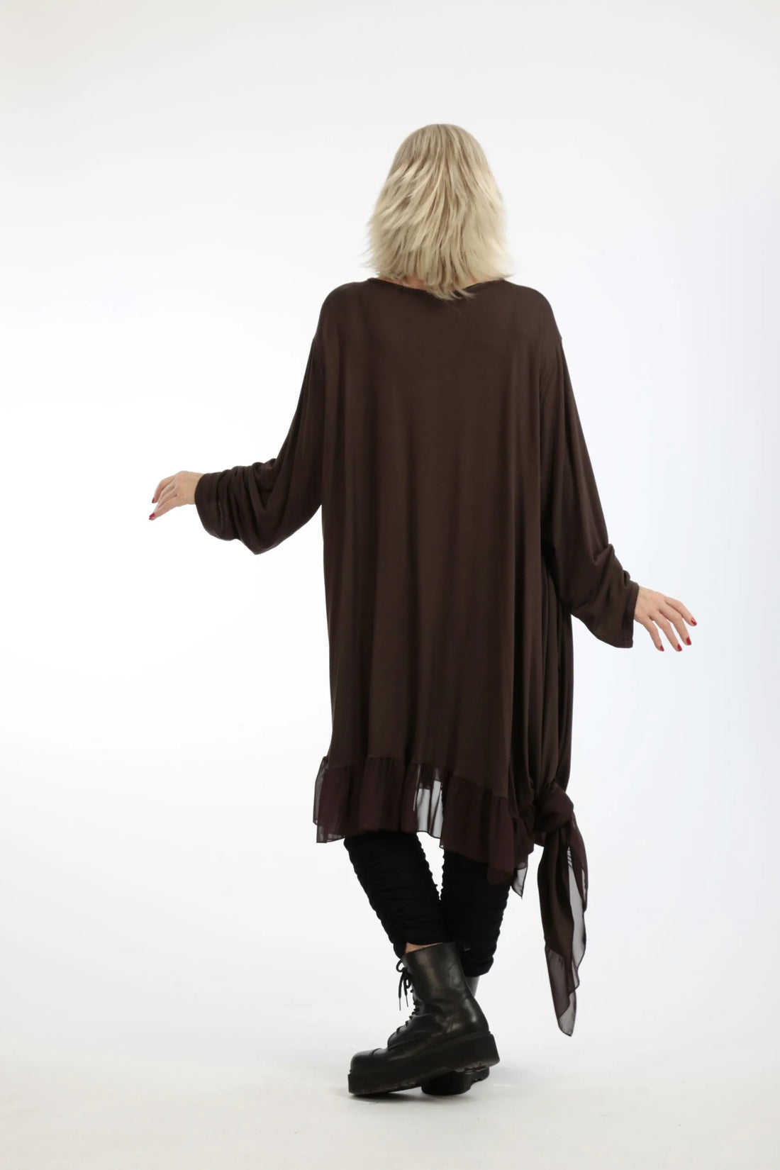  Kleid von AKH Fashion aus Viskose in asymmetrischer Form, 1197.06875, Braun, Ausgefallen