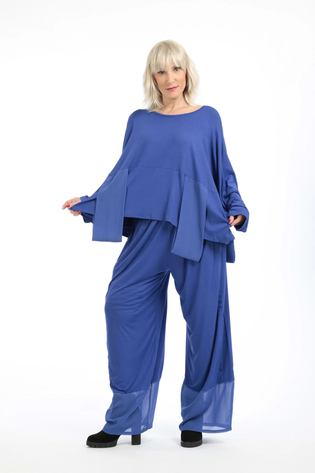  Bigshirt von AKH Fashion aus Viskose in kastiger Form, 1197.06876, Blau, Unifarben, Schick