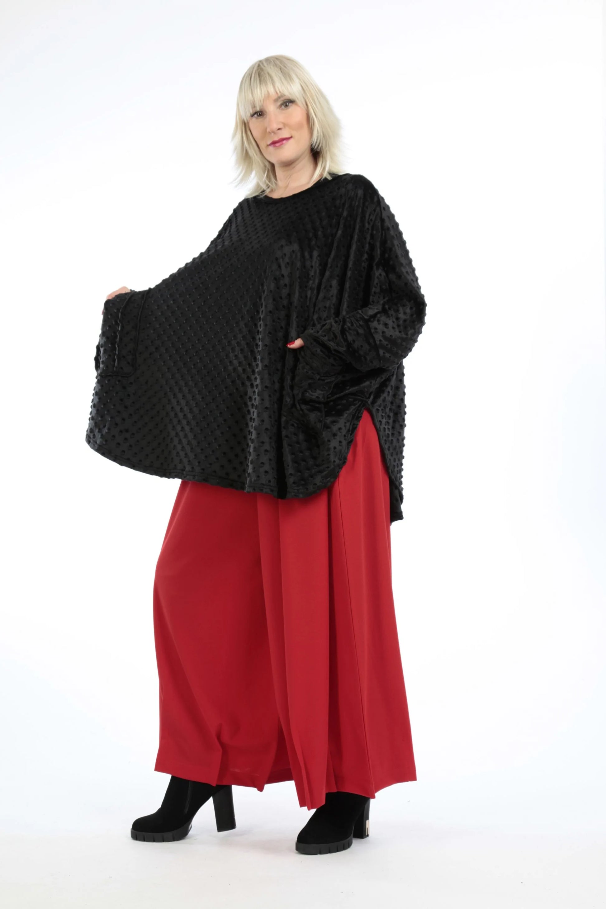  Bigshirt von AKH Fashion aus Polyester in gerundeter Form, 1207.06887, Schwarz, Ausgefallen