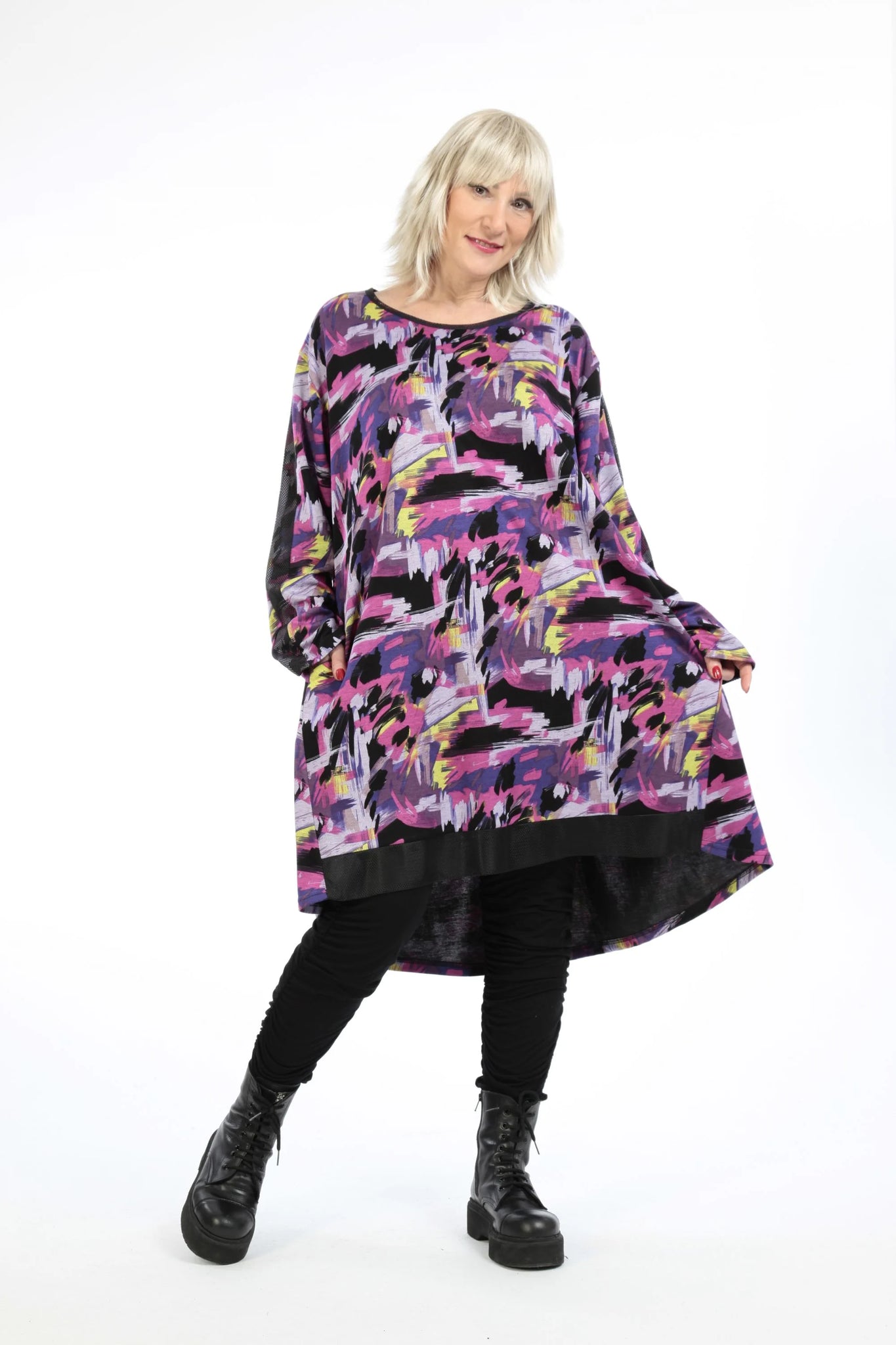  Shirt von AKH Fashion aus Viskose in gerader Form, 1211.06886, Fuchsia, Grafik, Schick