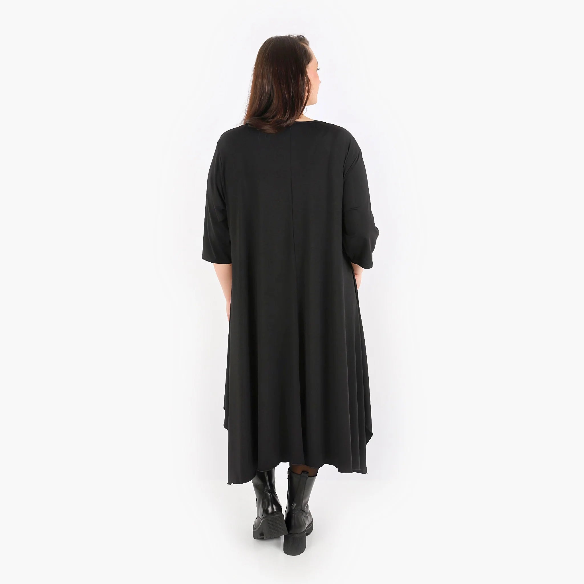  A-Form Kleid von AKH Fashion aus Materialmix, 1313.5927A, Schwarz, Schick, Modern, Bequem