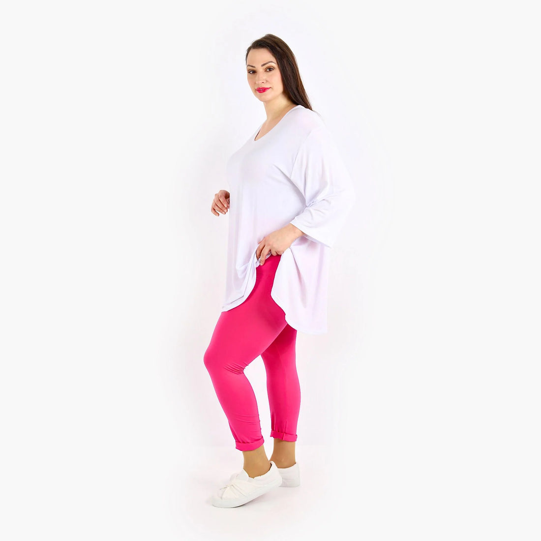  AKH Fashion Leggings in gerader Form, aus Viskose, 1233.0P100, Fuchsia, Ausgefallen