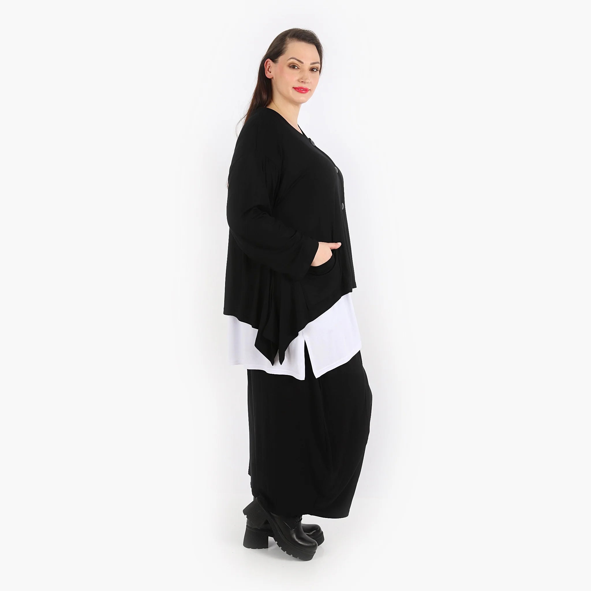  A-Form Jacke von AKH Fashion aus Viskose, 1312.00118, Schwarz, Schick, Modern, Bequem