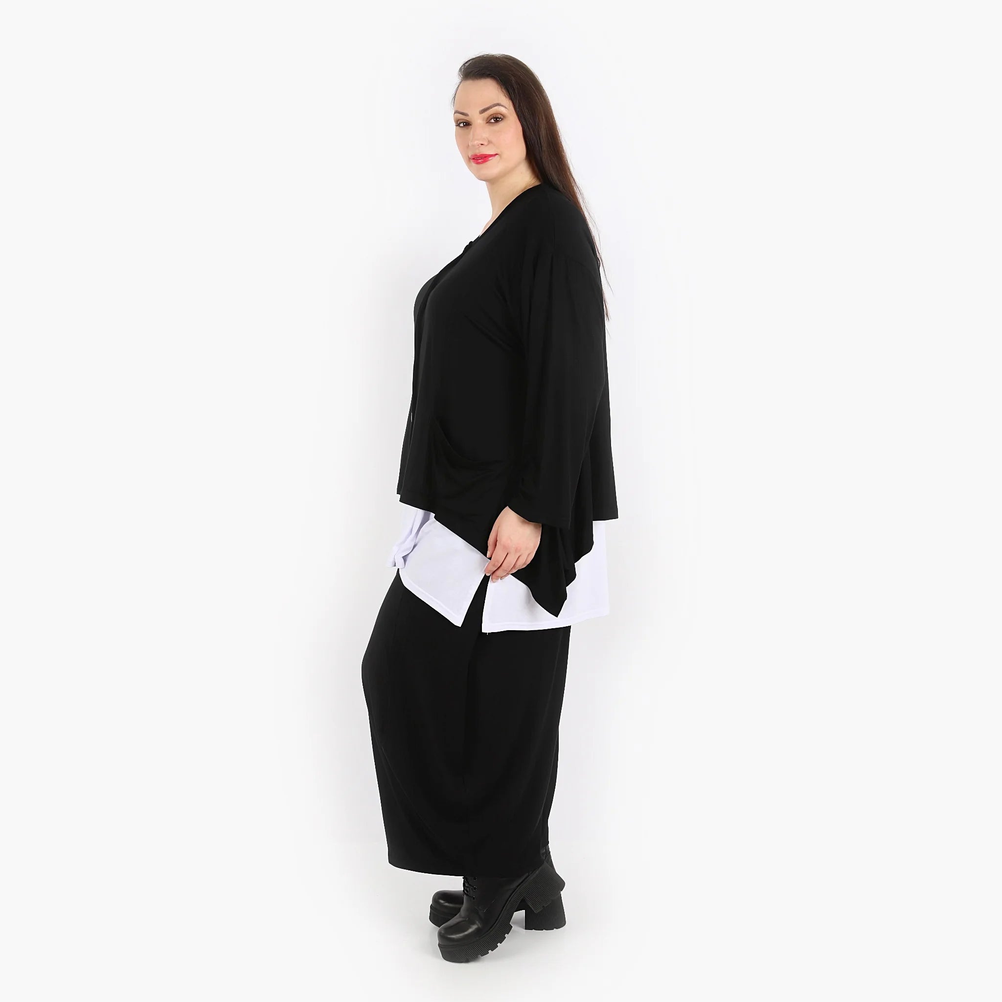  A-Form Jacke von AKH Fashion aus Viskose, 1312.00118, Schwarz, Schick, Modern, Bequem