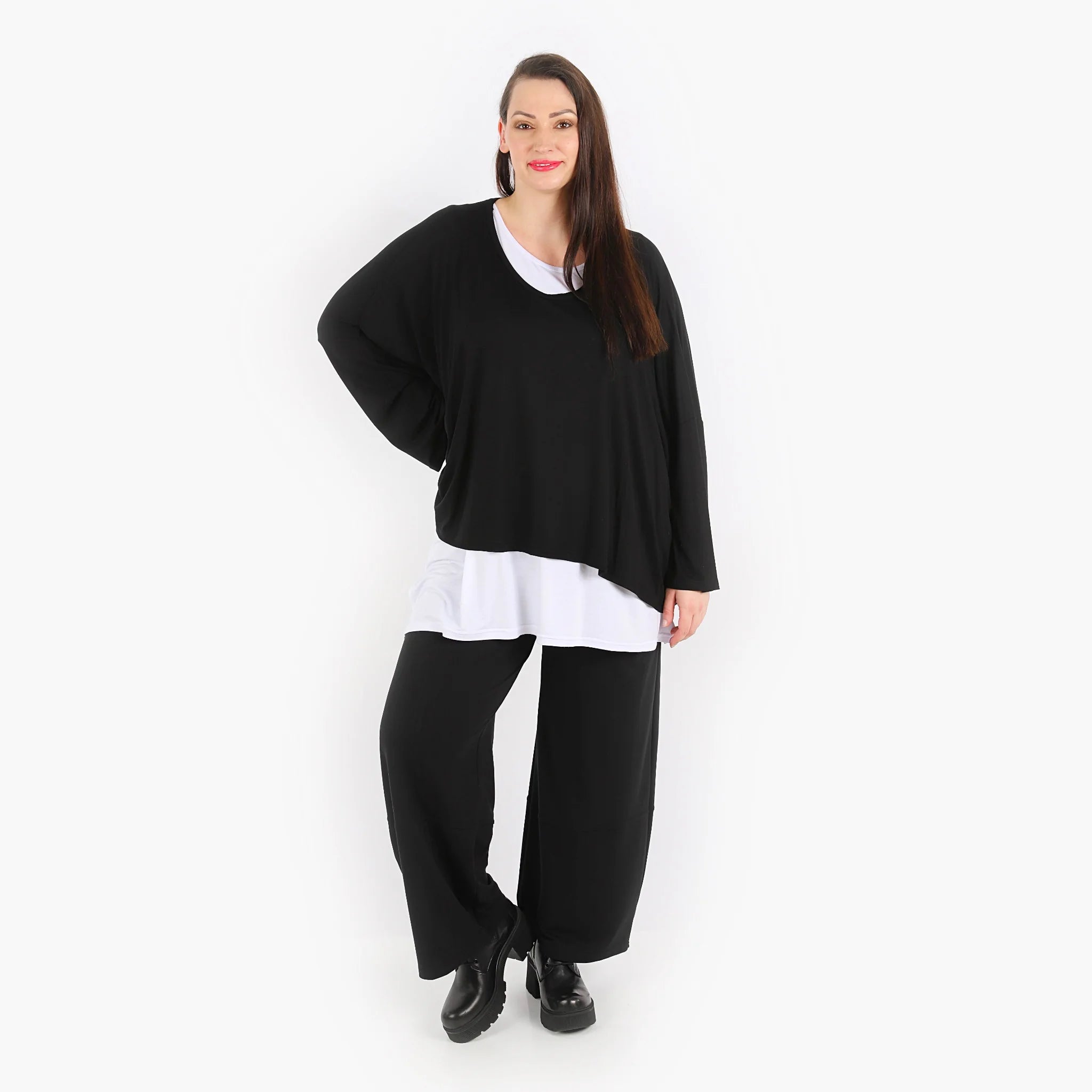  AKH Fashion Hose in gerader Form, aus Viskose, 1312.00122, Schwarz, Schick, Modern, Bequem