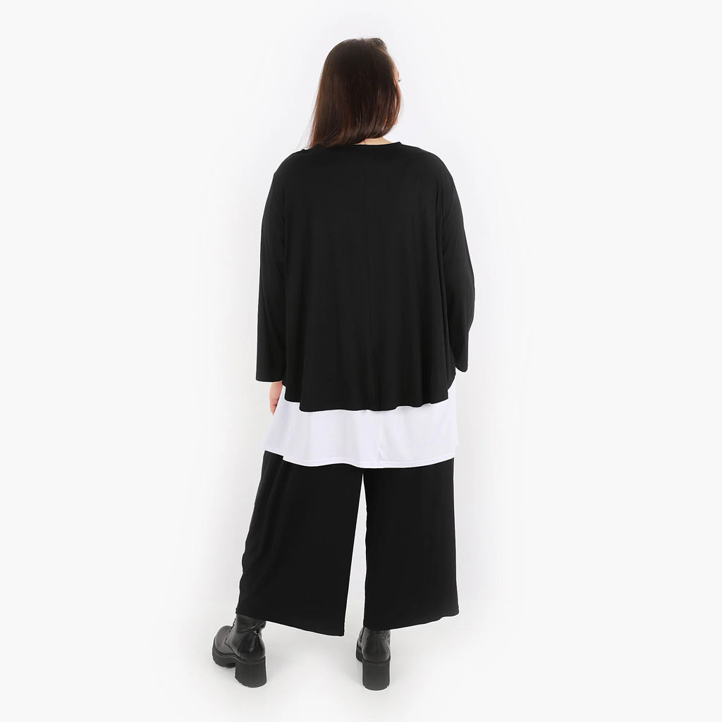  AKH Fashion Jacke in gerundeter Form, aus Viskose, 1312.00130, Schwarz, Schick, Modern