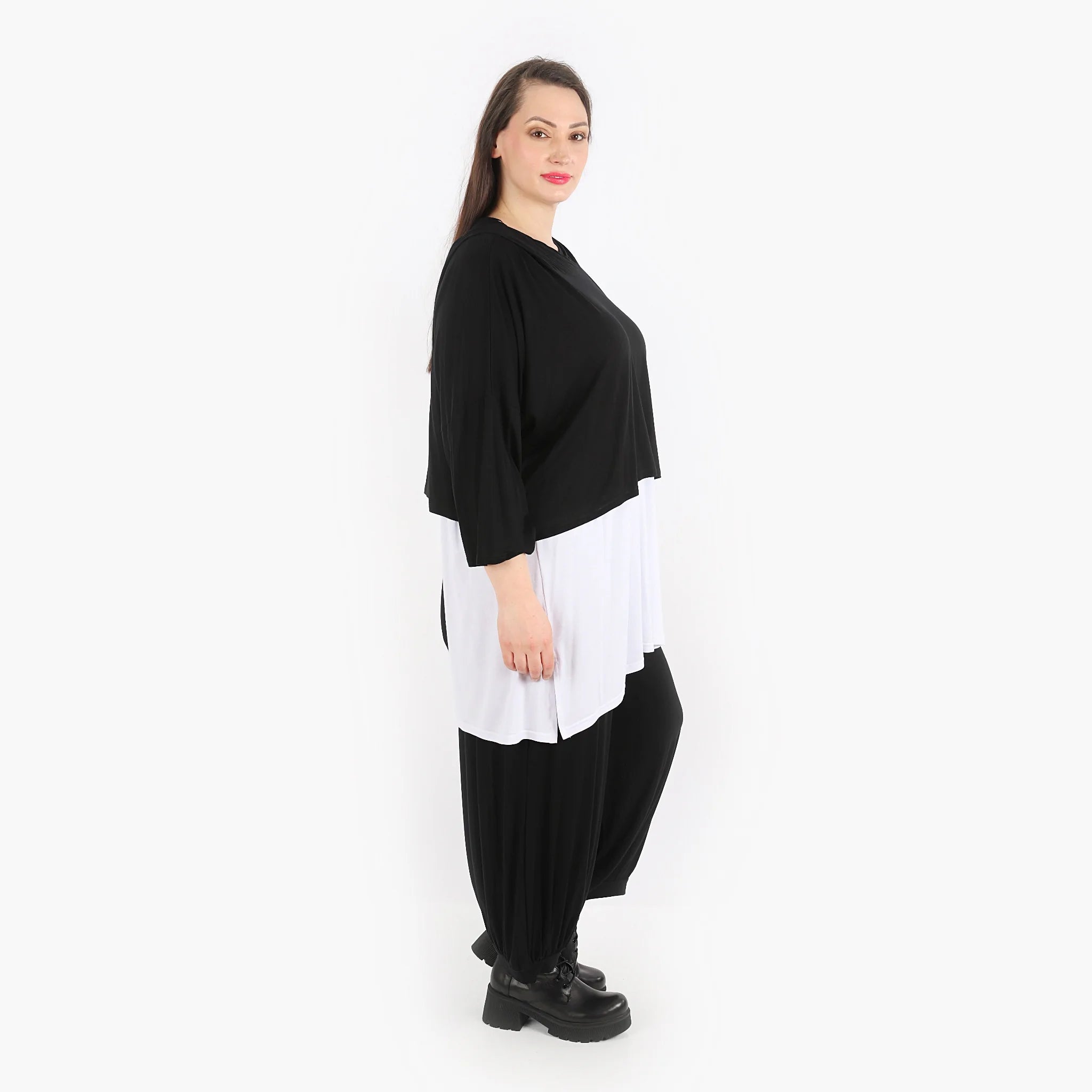  AKH Fashion Bigshirt in kastiger Form, aus Viskose, 1312.01039, Schwarz, Schick, Modern