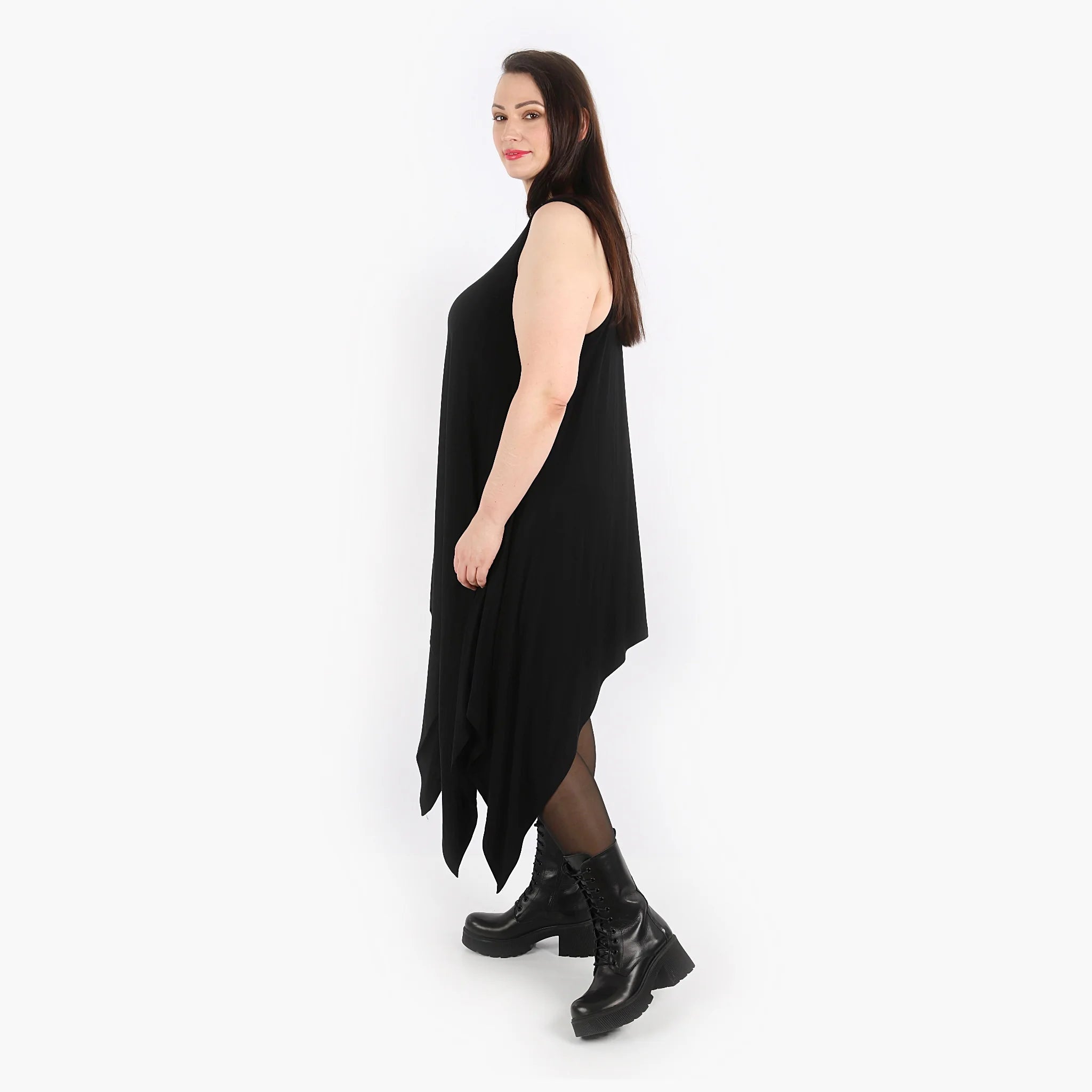  Zipfel Kleid von AKH Fashion aus Viskose, 1312.03067, Schwarz, Schick, Modern, Bequem