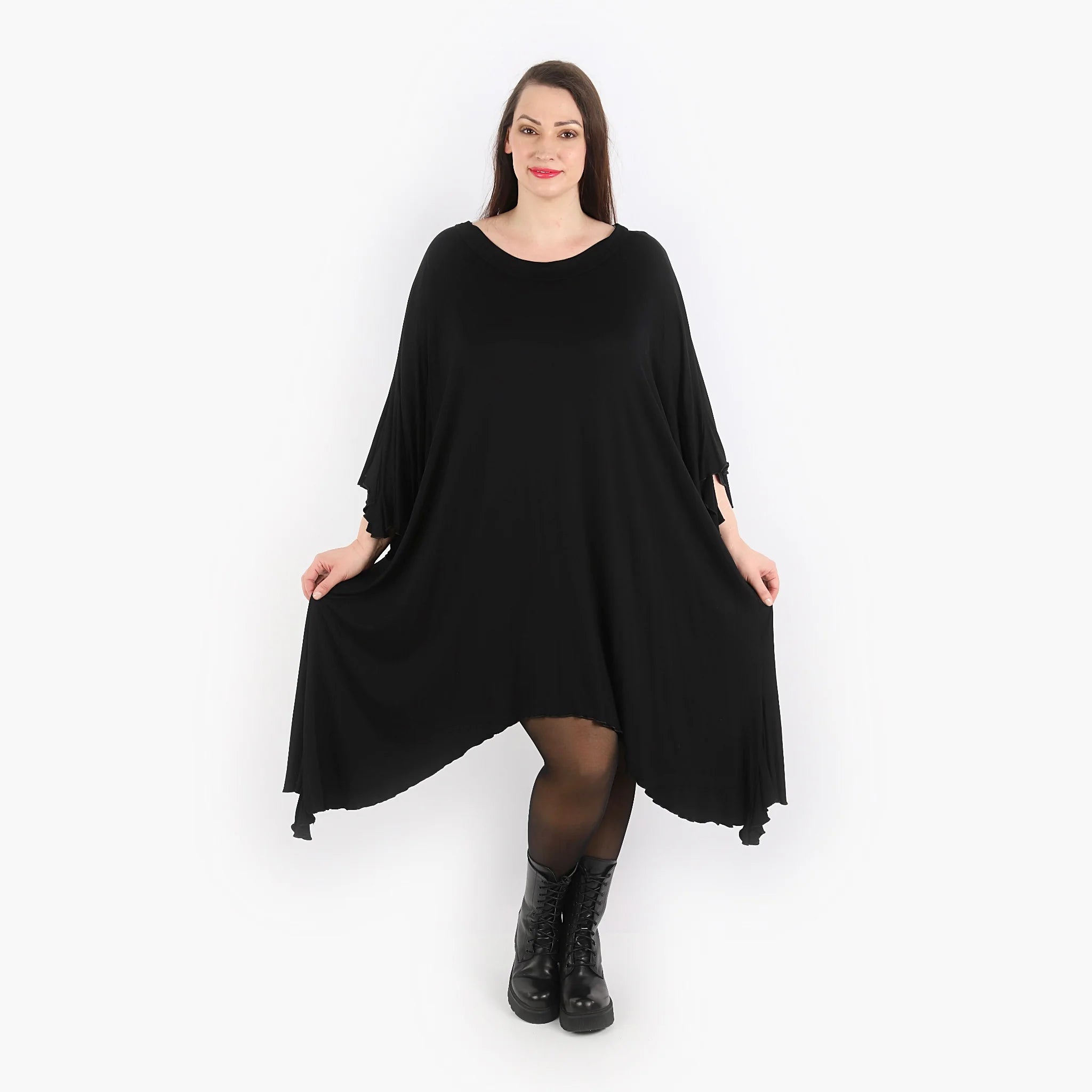  A-Form Bigshirt von AKH Fashion aus Viskose, 1312.06514, Schwarz, Schick, Modern, Bequem