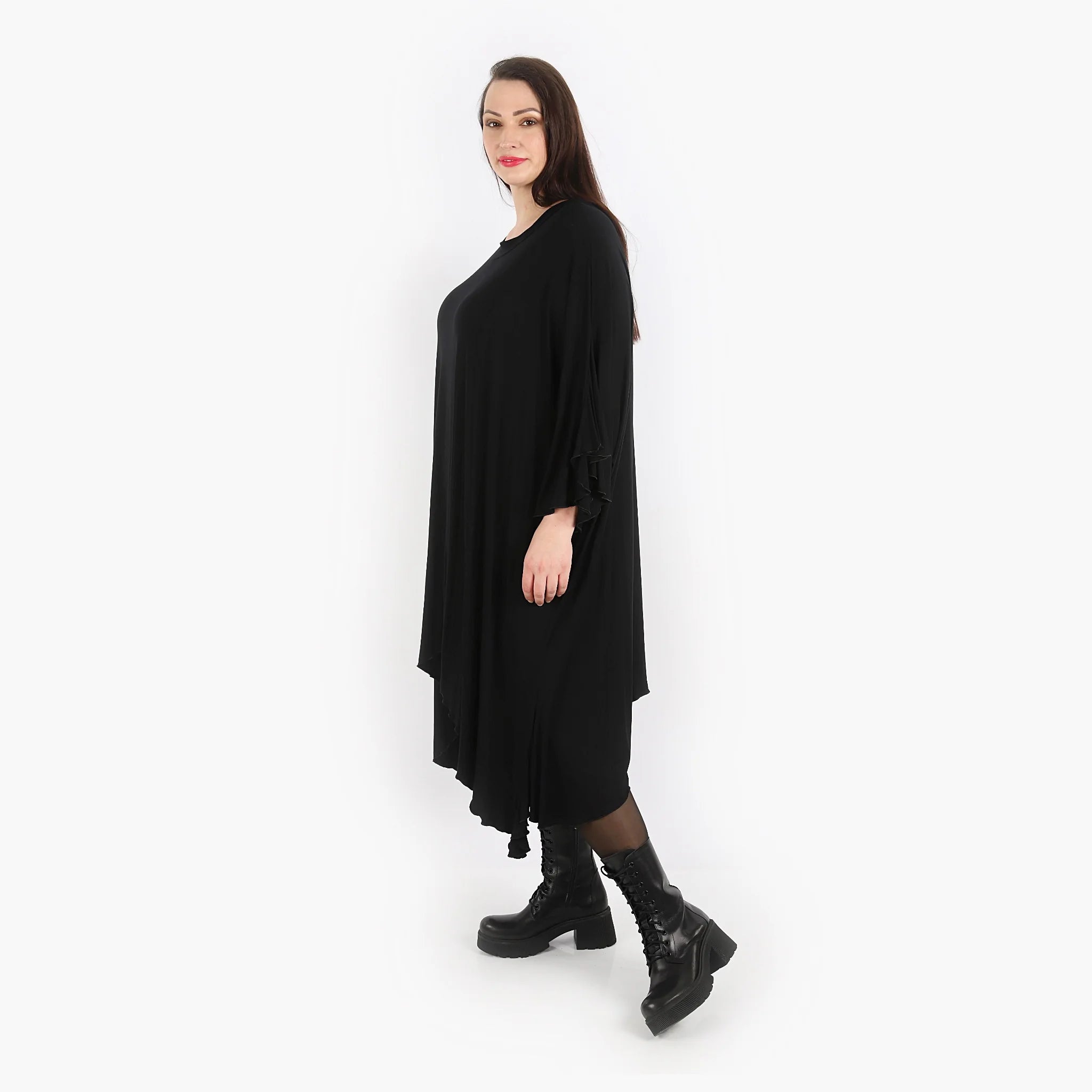  A-Form Bigshirt von AKH Fashion aus Viskose, 1312.06514, Schwarz, Schick, Modern, Bequem