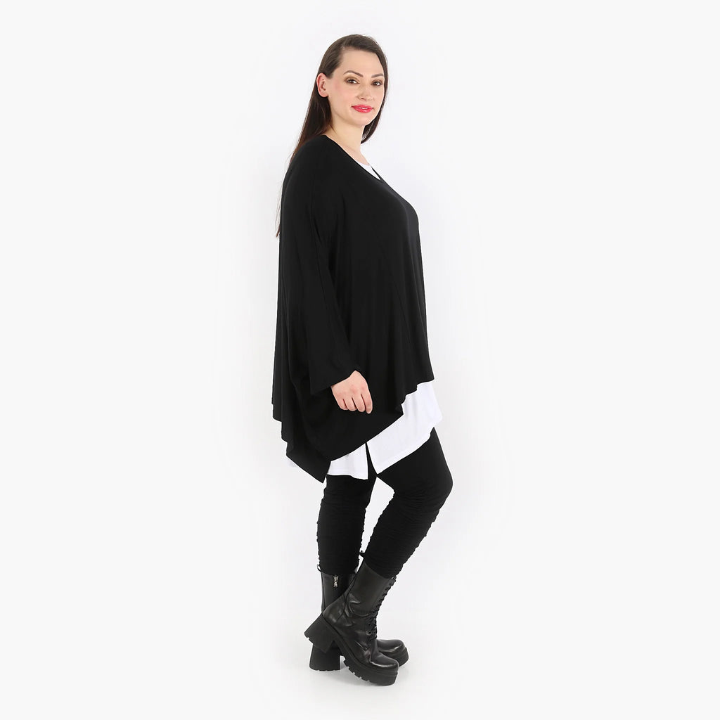  AKH Fashion Bigshirt in kastiger Form, aus Viskose, 1312.06680, Schwarz, Schick, Modern