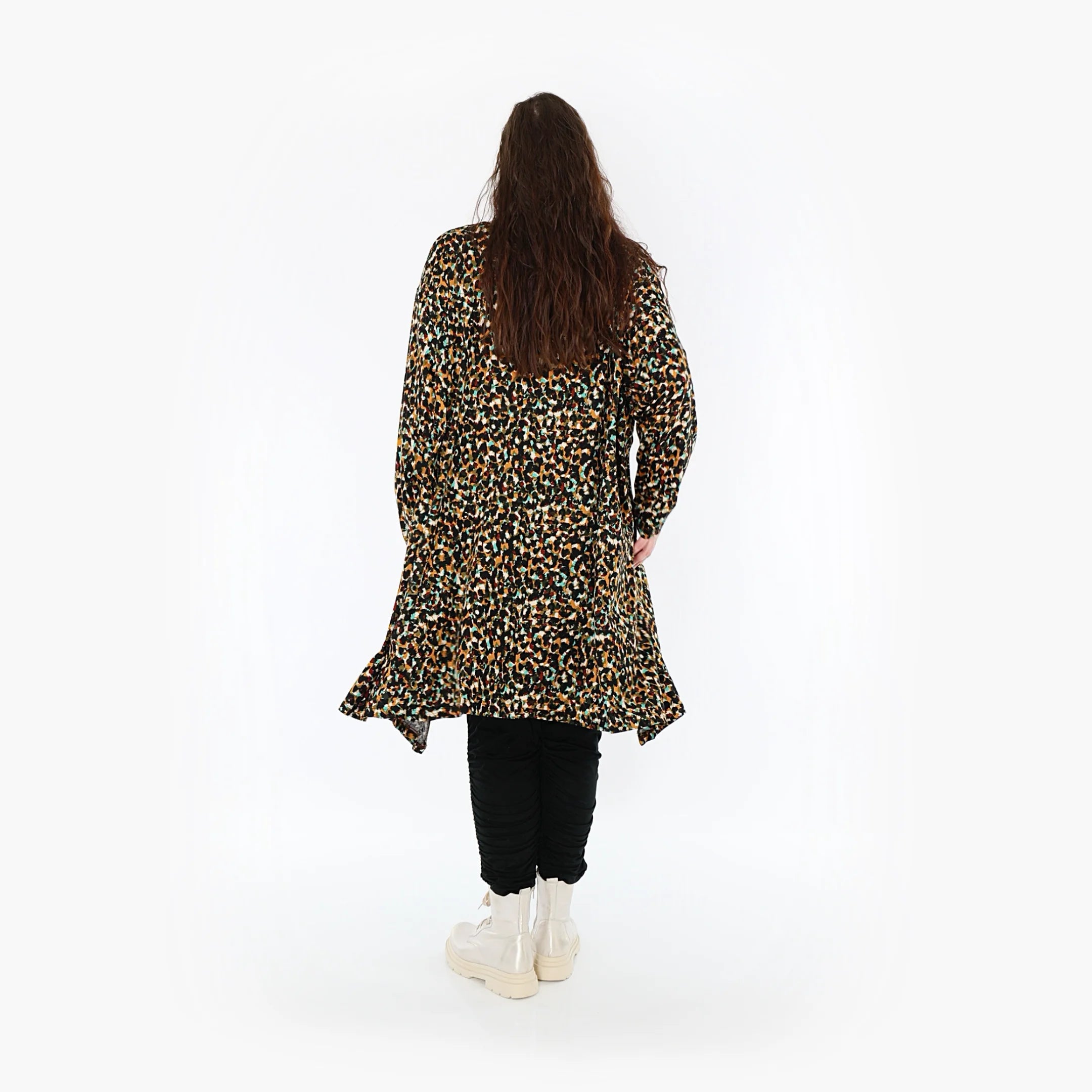  A-Form Bigshirt von AKH Fashion aus Viskose, 1370.02666, Schwarz-Braun-Grün, Animal, Schick