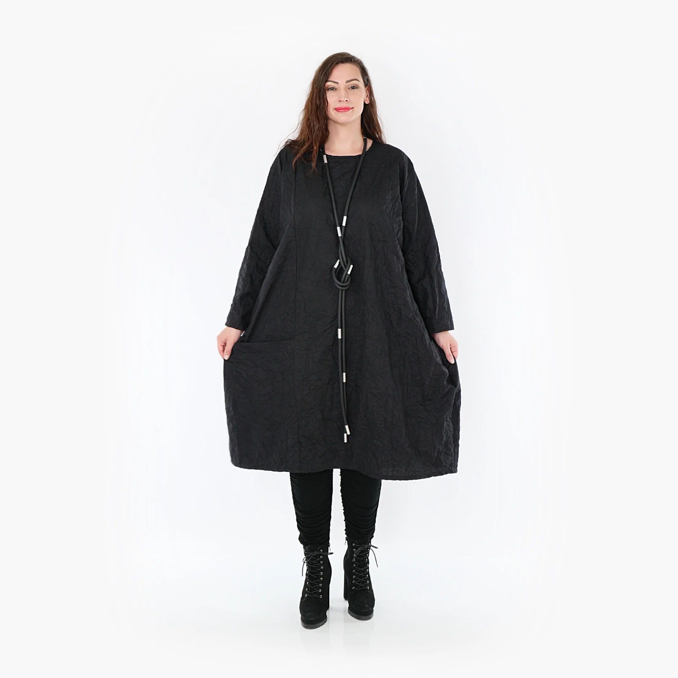 AKH Fashion Kleid in gerader Form, aus Viskose, 1372.06695, Schwarz, Schick, Modern