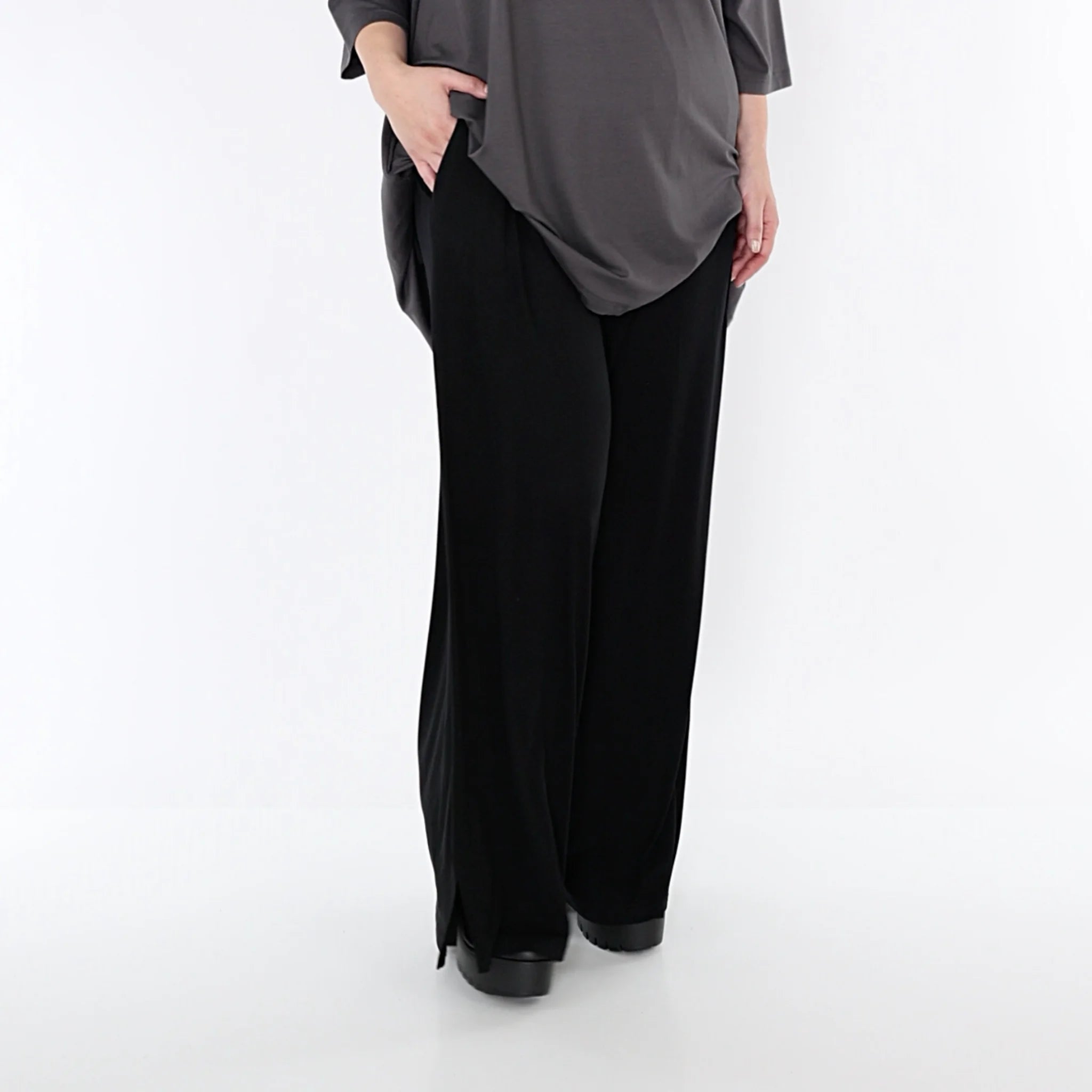  AKH Fashion Hose in gerader Form, aus Viskose, 1233.06971, Schwarz, Schick, Modern, Bequem