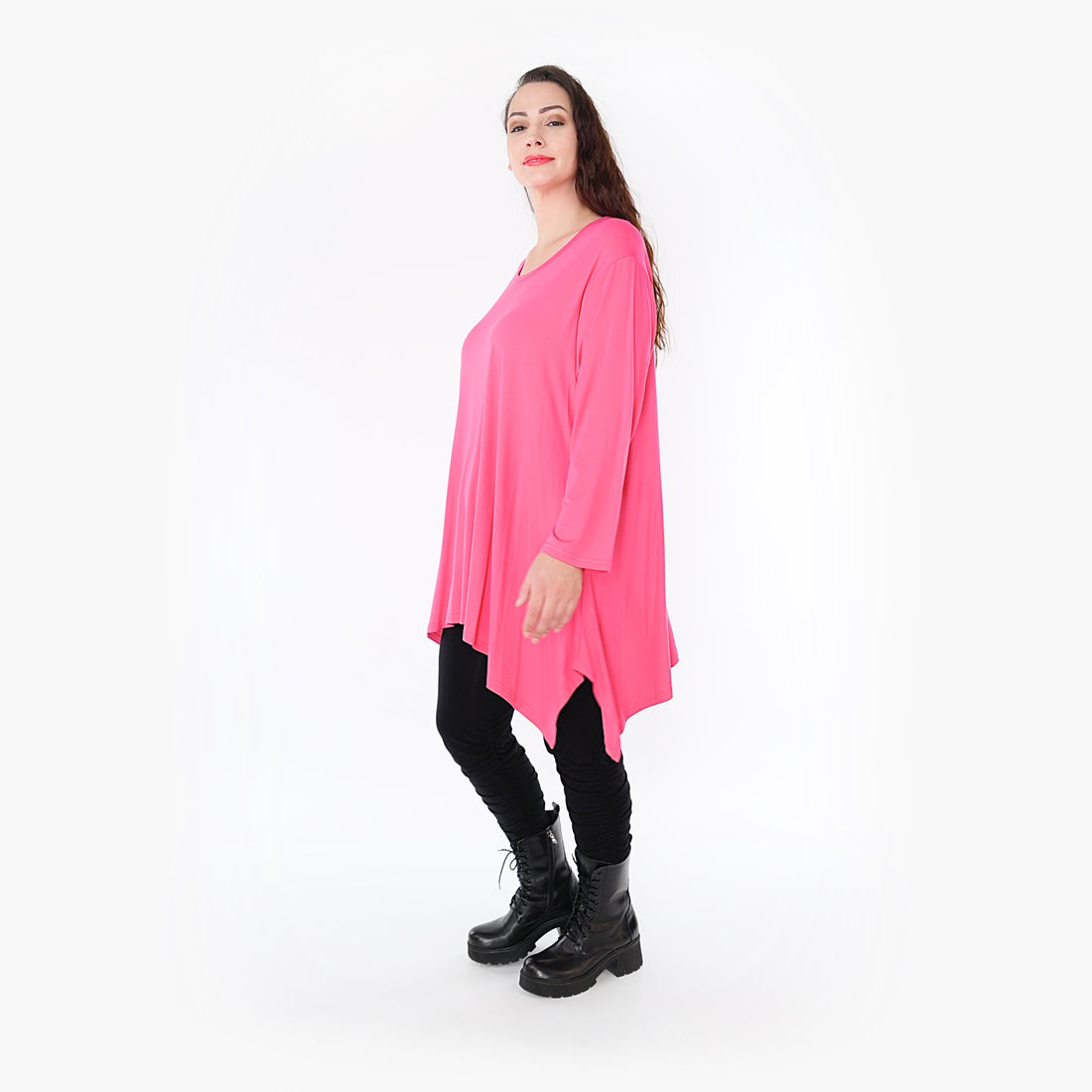  A-Form Shirt von AKH Fashion aus Viskose, 1233.1019L, Fuchsia, Schick, Modern, Bequem