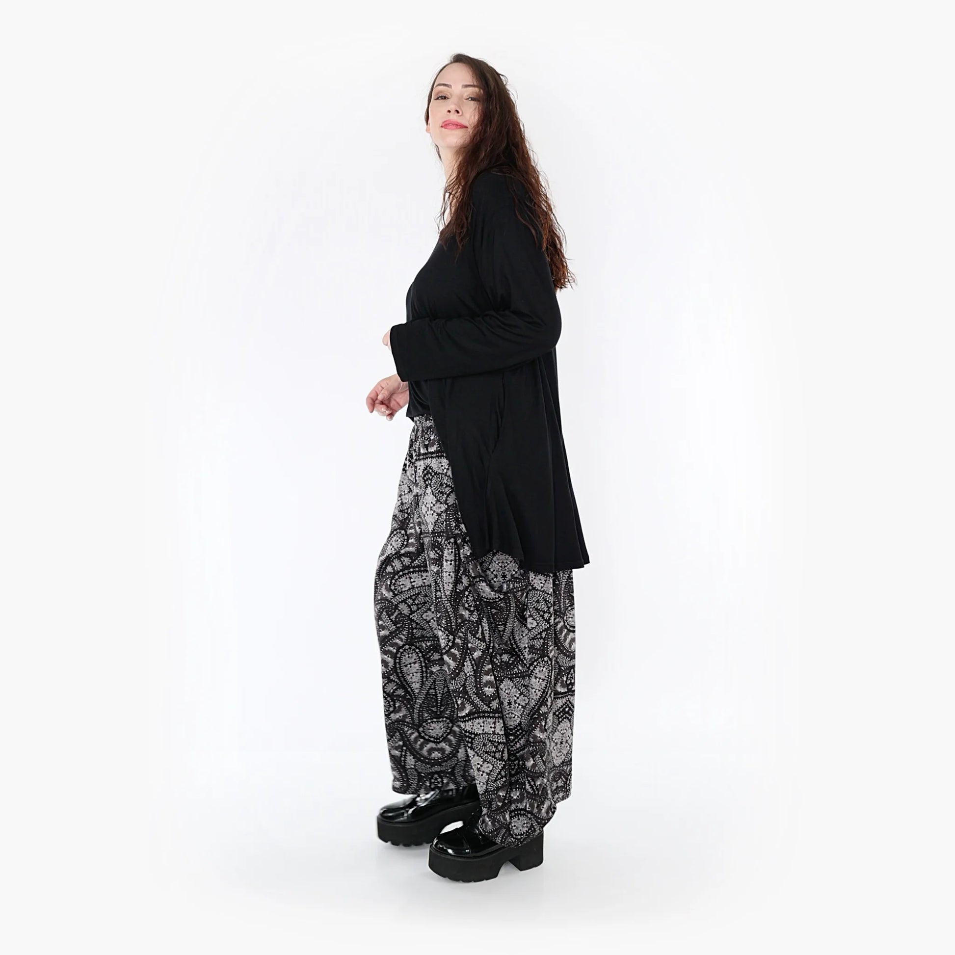  Ballonhose von AKH Fashion aus Materialmix, 1332.08069, Grau-Schwarz, Schick, Modern