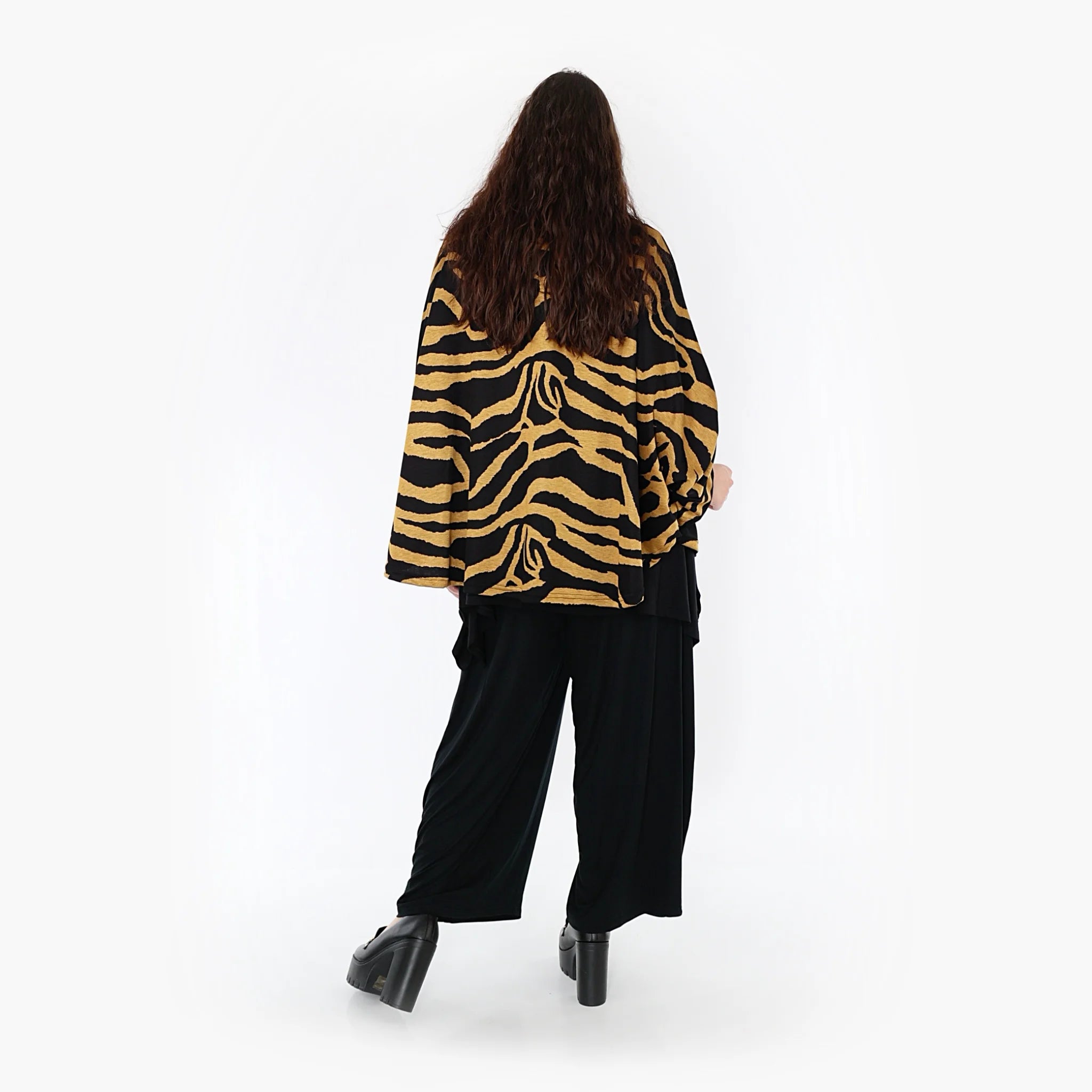  AKH Fashion Jacke in gerundeter Form, aus Materialmix, 1333.00140, Gelb-Schwarz, Farbmix