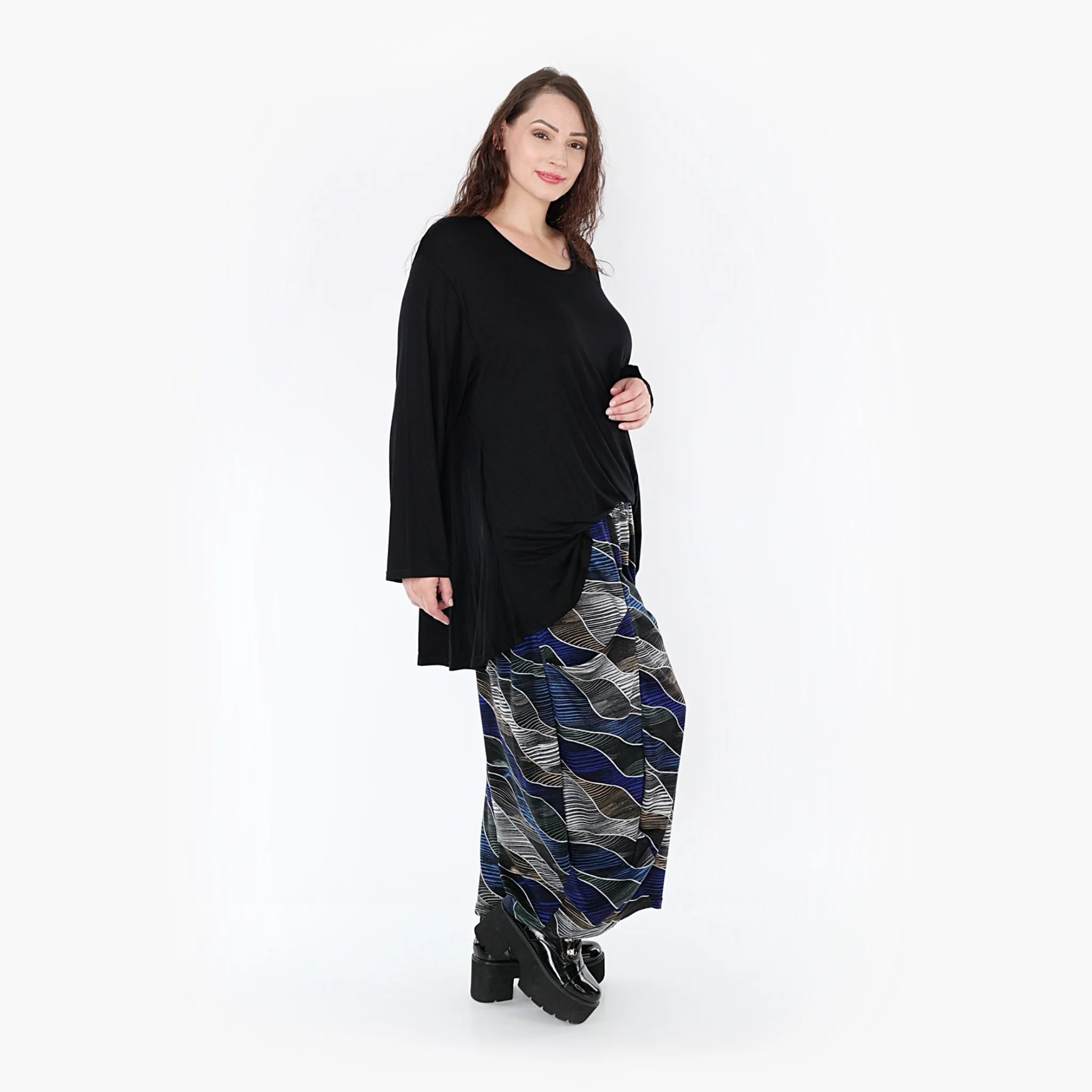  Ballonhose von AKH Fashion aus Materialmix, 1334.08069, Blau-Grau, Farbmix, Schick
