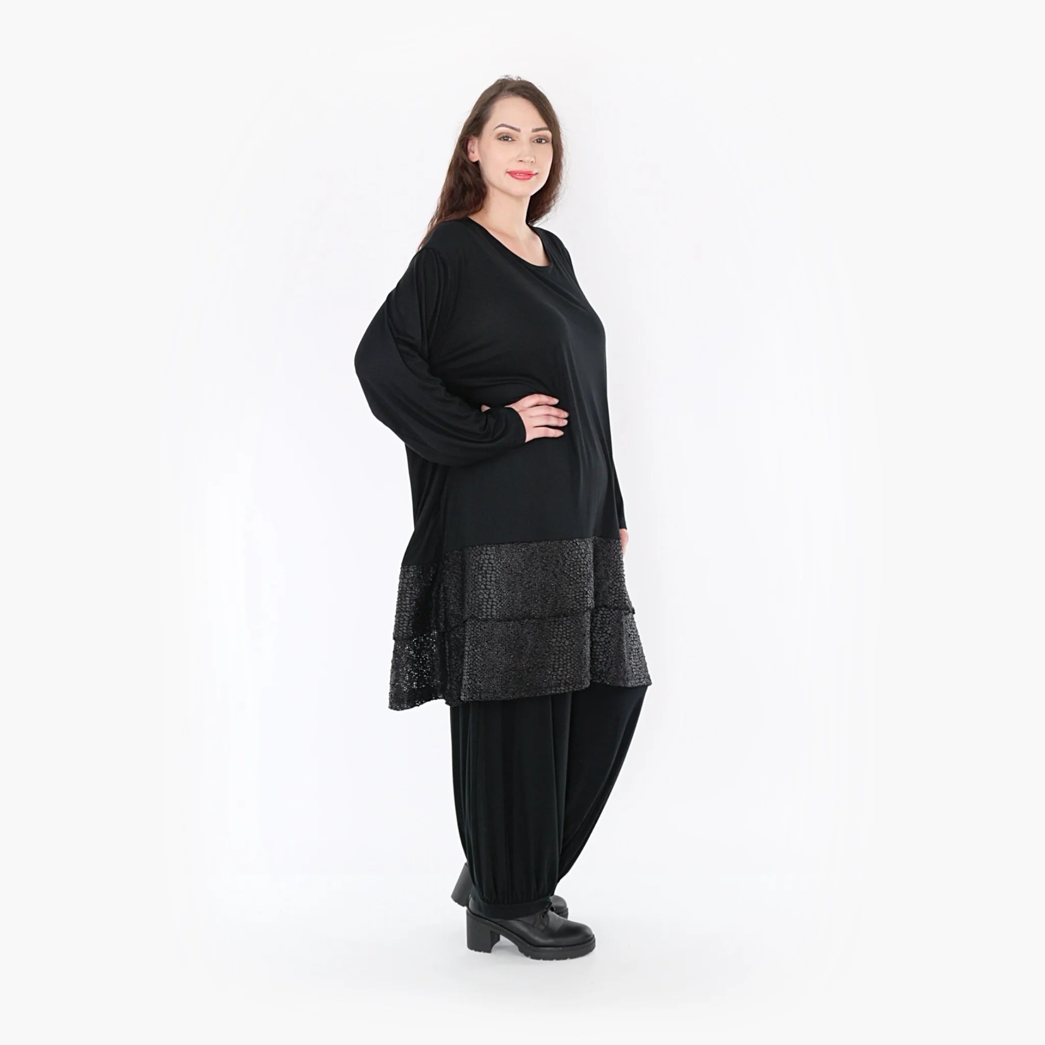  A-Form Bigshirt von AKH Fashion aus Viskose, 1339.06890, Schwarz, Schick, Modern, Bequem
