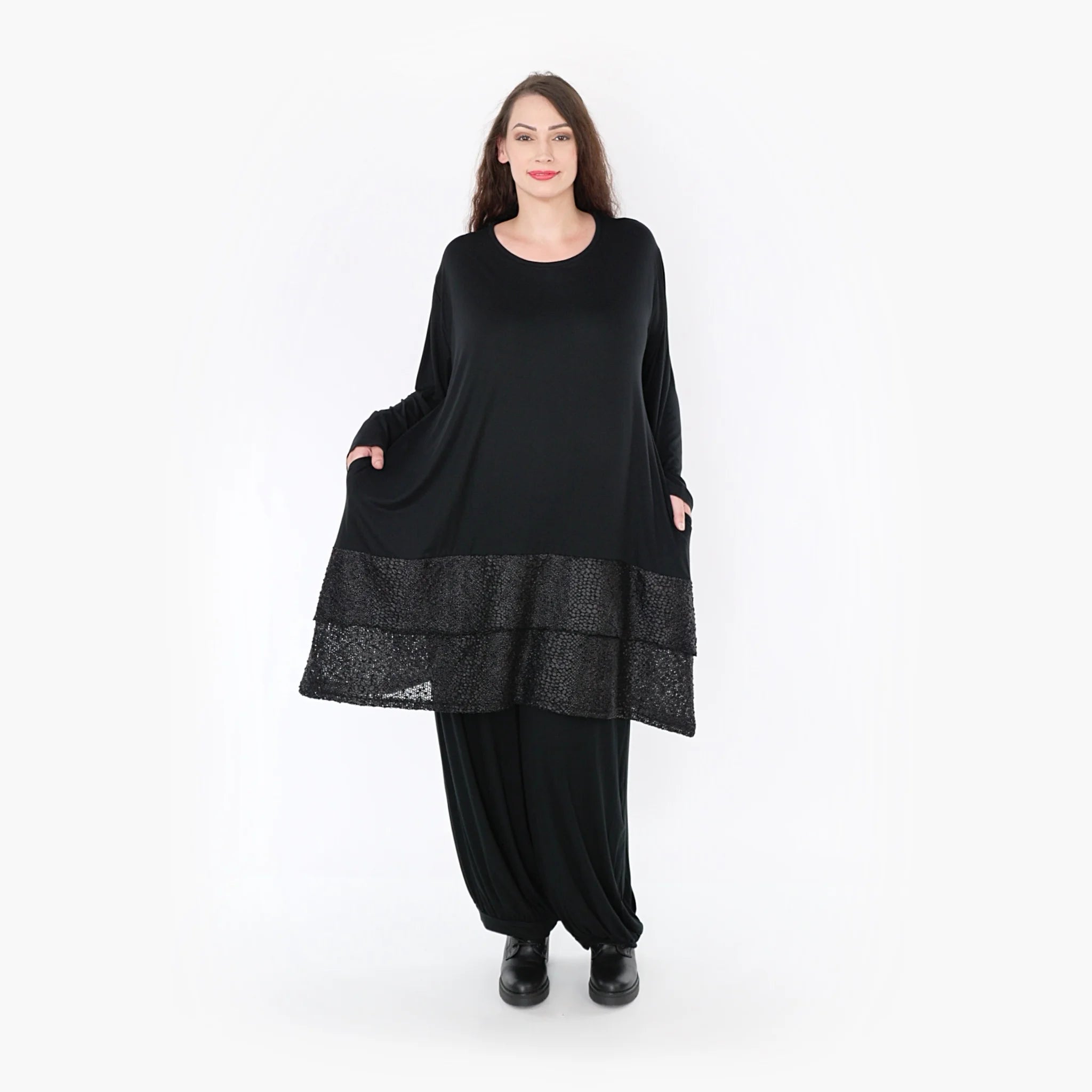  A-Form Bigshirt von AKH Fashion aus Viskose, 1339.06890, Schwarz, Schick, Modern, Bequem