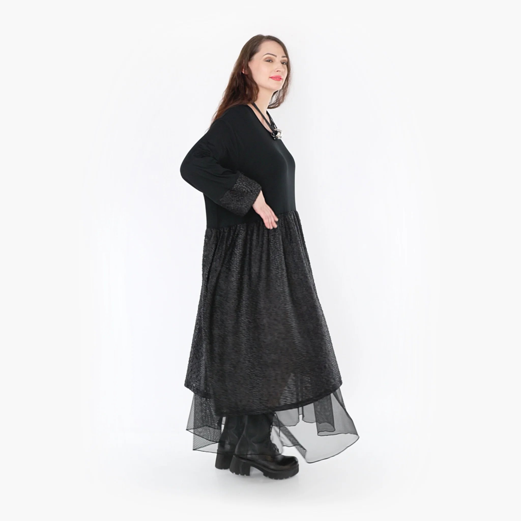  Ballonkleid von AKH Fashion aus Viskose, 1339.06967, Schwarz, Schick, Modern, Bequem