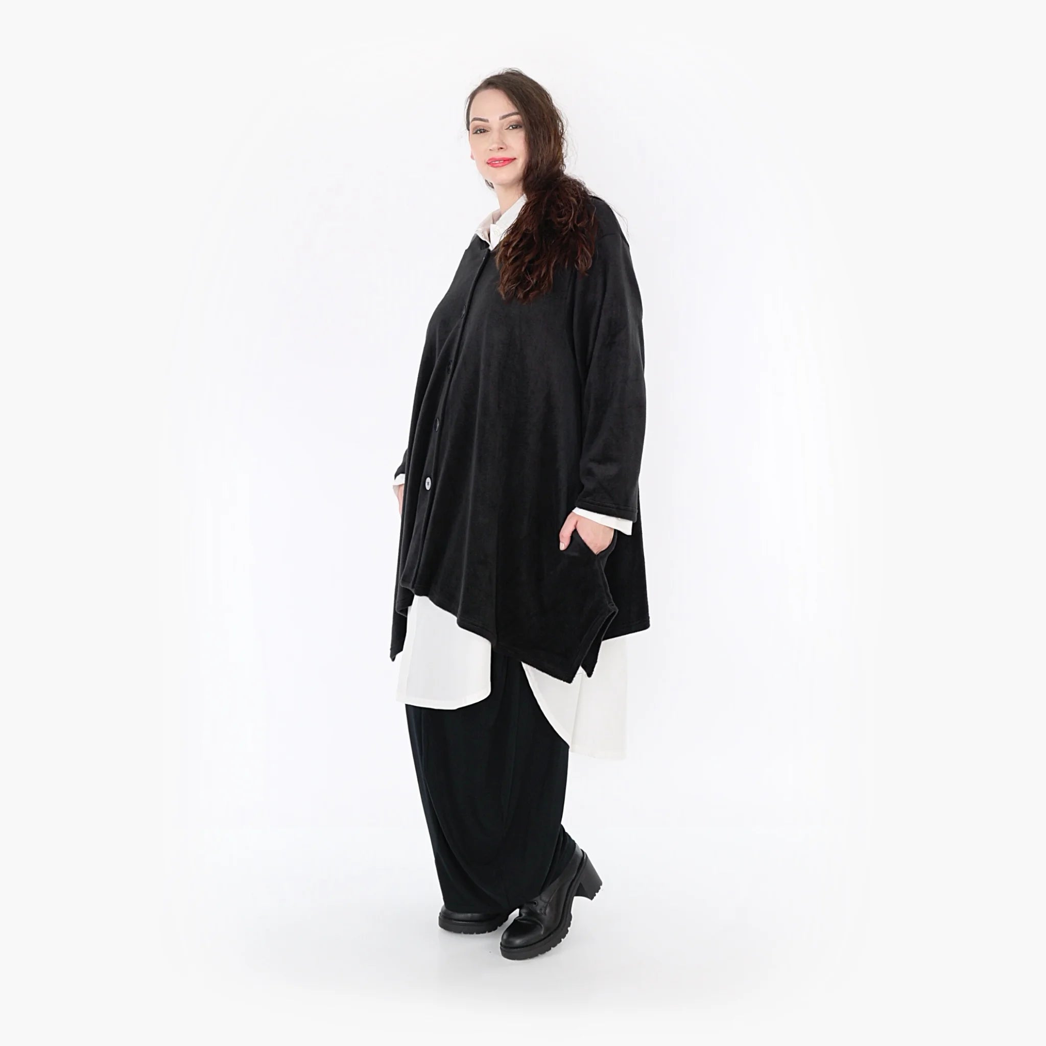  A-Form Jacke von AKH Fashion aus Polyester, 1348.02030, Schwarz, Schick, Modern, Bequem