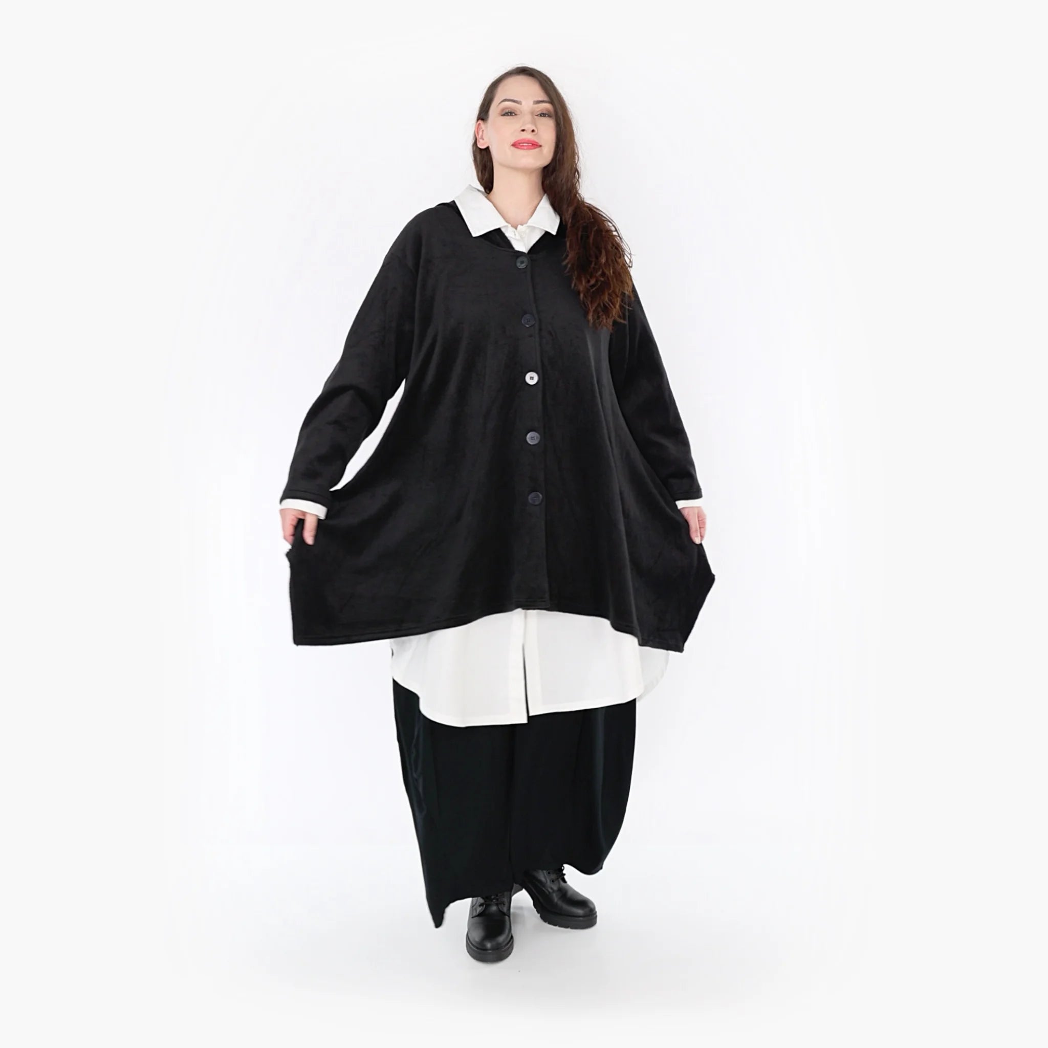  A-Form Jacke von AKH Fashion aus Polyester, 1348.02030, Schwarz, Schick, Modern, Bequem