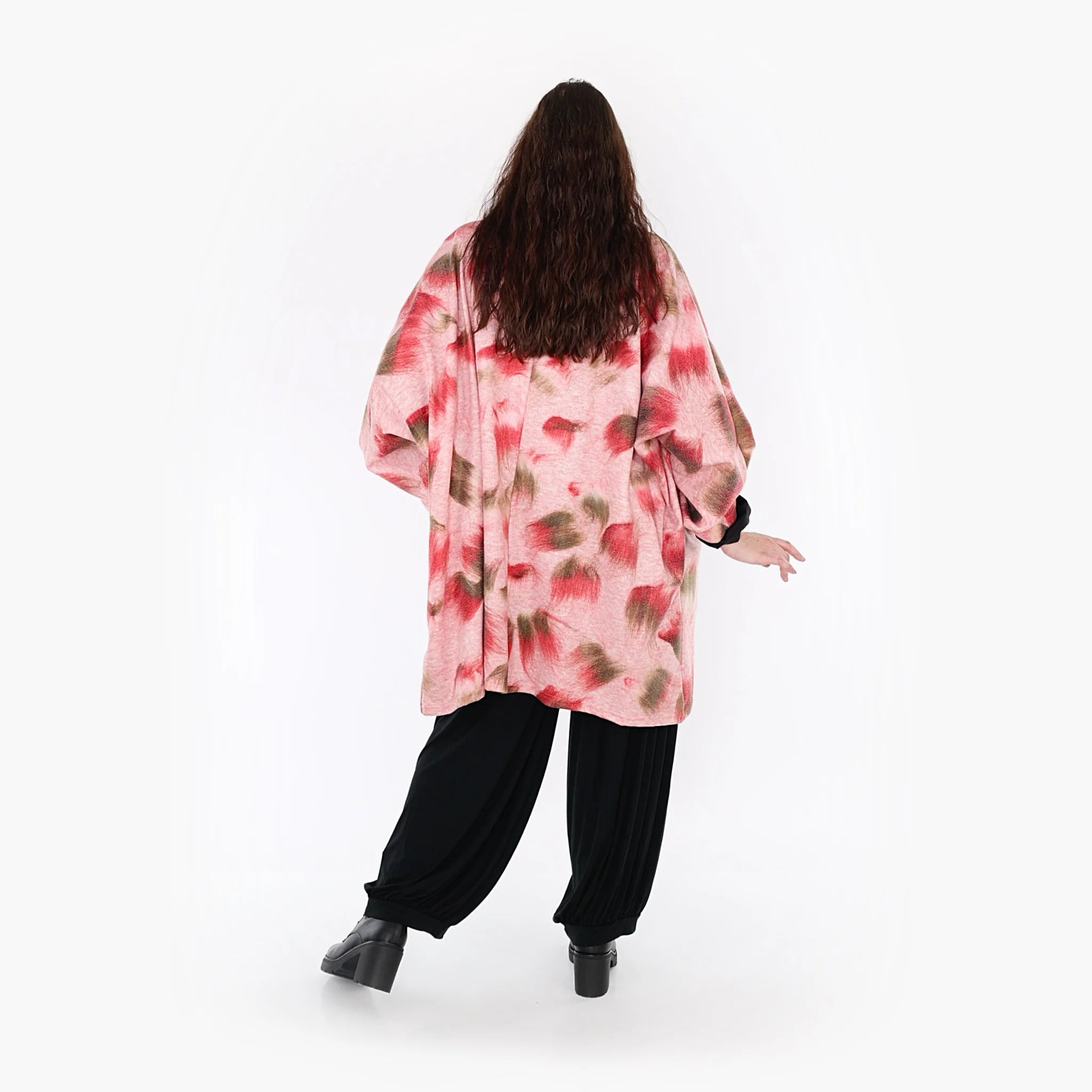  AKH Fashion Jacke in gerader Form, aus Materialmix, 1351.01100, Pink-Grün, Schick, Modern