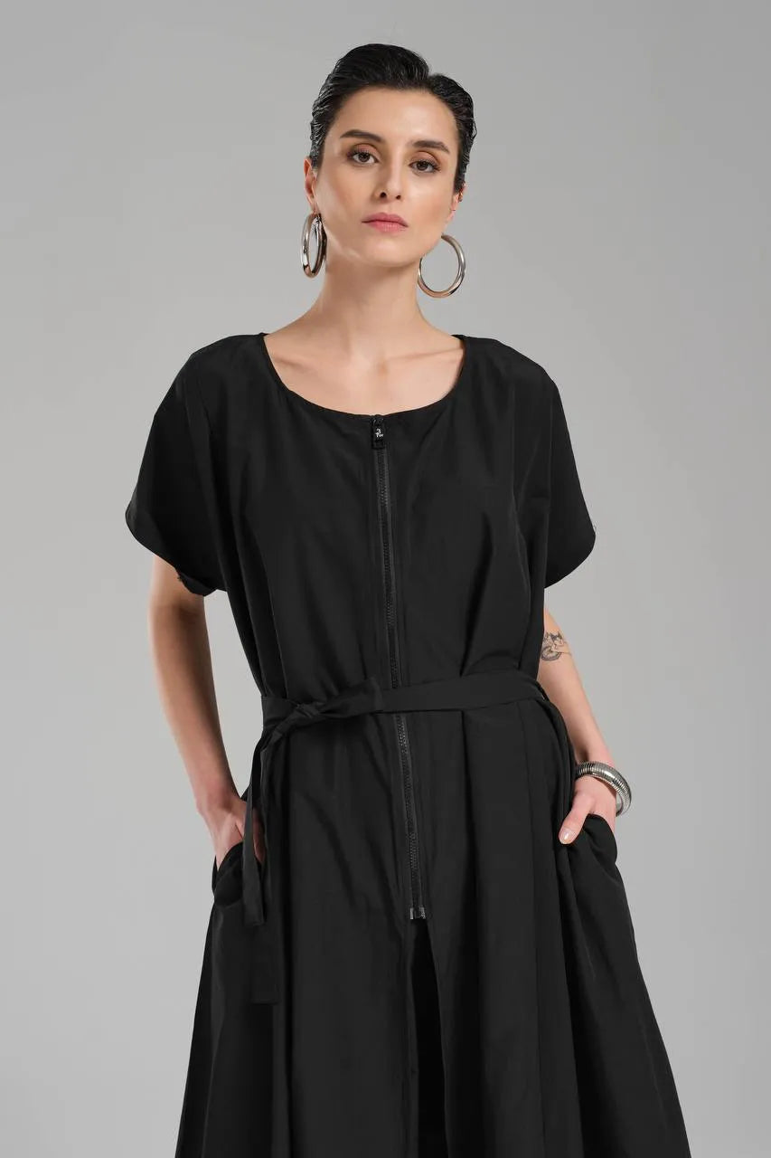  A-Form Salopette von TW3 aus Baumwolle, 1222, Schwarz, Schick, Modern, Ausgefallen