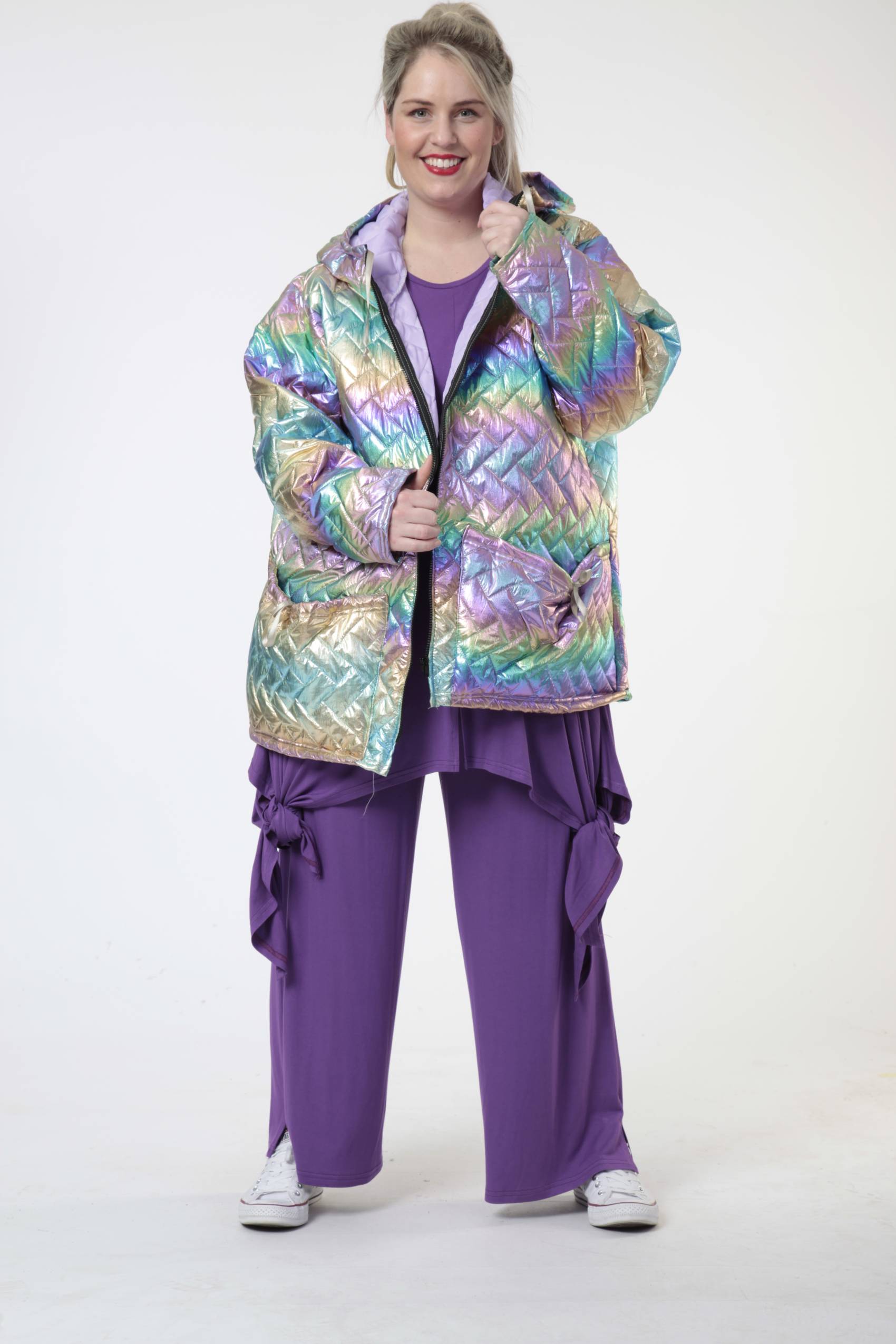  Jacke von AKH Fashion aus Polyester in gerader Form, 0608.06686, Multicolor, Ausgefallen