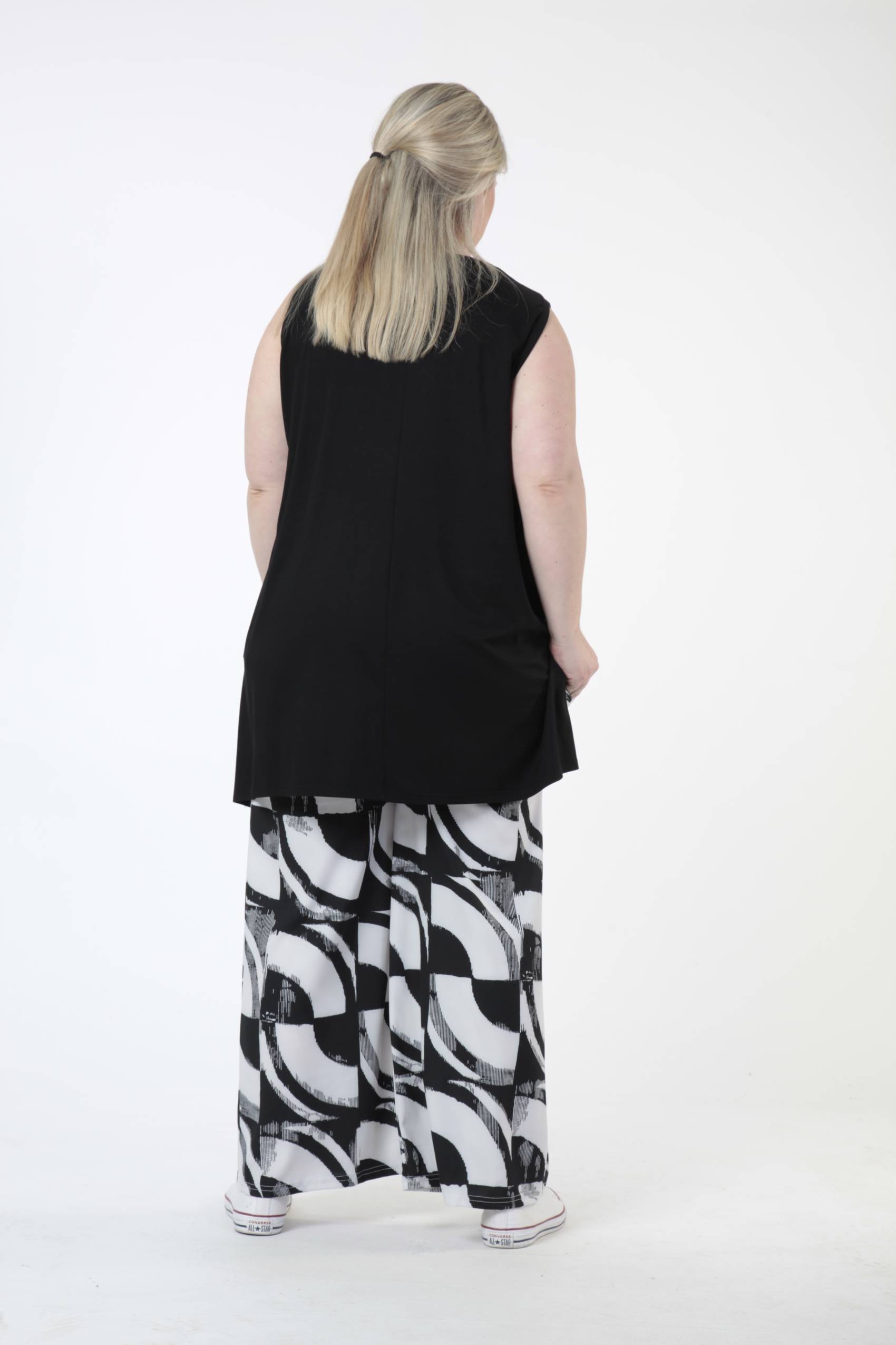  AKH Fashion Hose in gerader Form, aus Polyester, 0621.01529, Schwarz-Wollweiß, Streifen