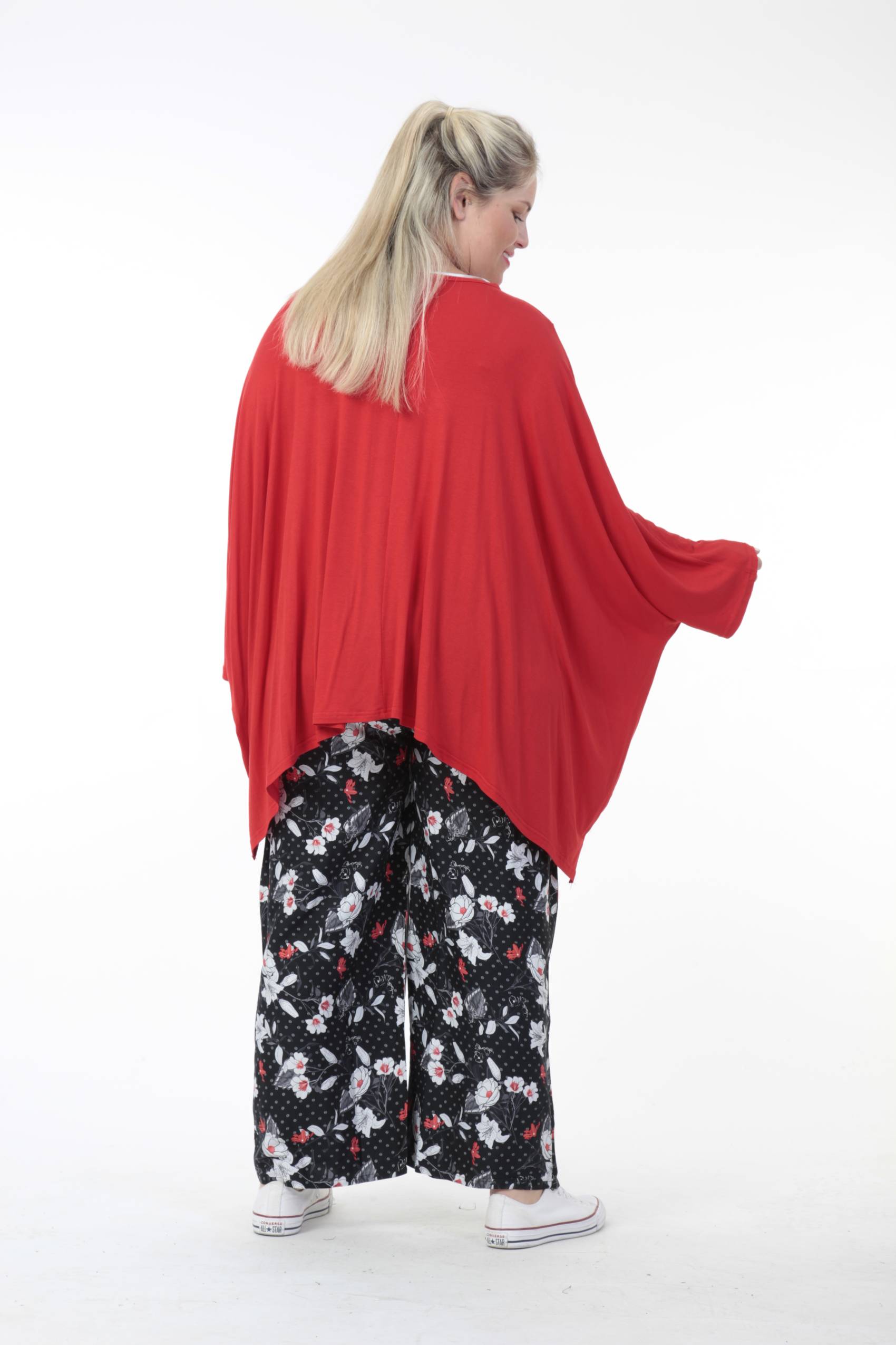  Bigshirt von AKH Fashion aus Viskose in gerader Form, 0691.06680, Rot, Unifarben, Ausgefallen