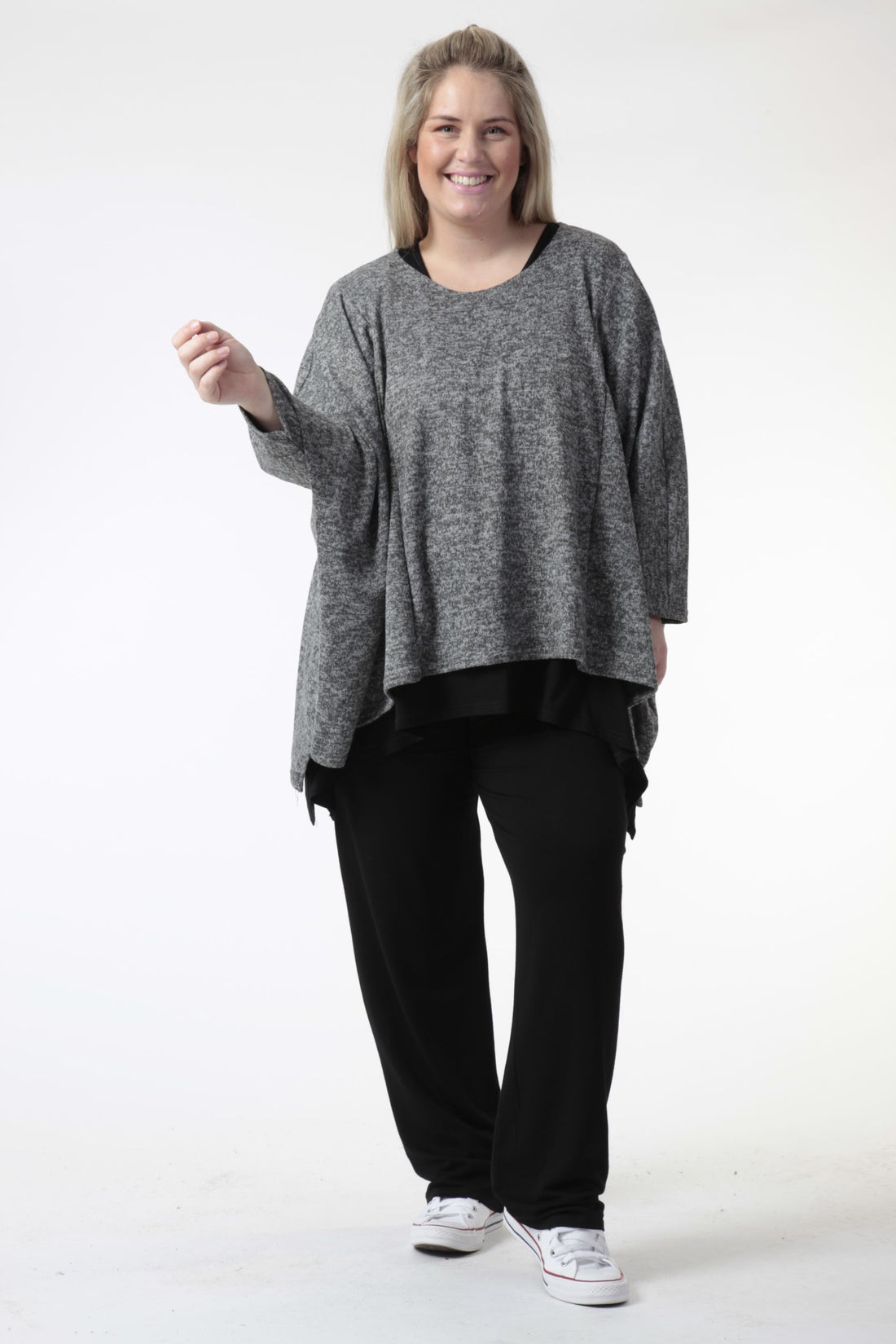  Bigshirt von AKH Fashion aus Polyethylen, 0742.06307, Grau, Unifarben, Schick, Modern, Bequem