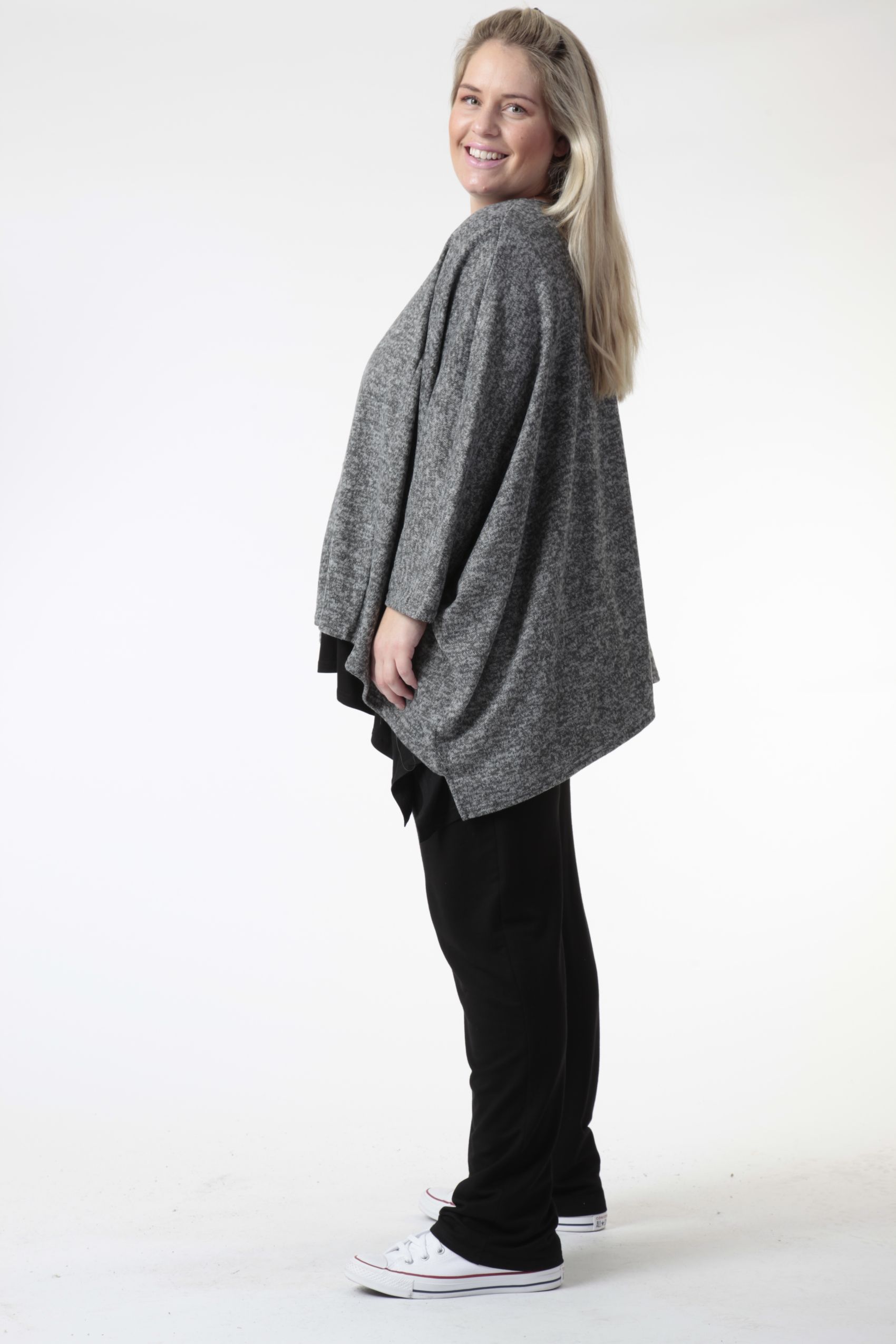  Bigshirt von AKH Fashion aus Polyethylen, 0742.06307, Grau, Unifarben, Schick, Modern, Bequem