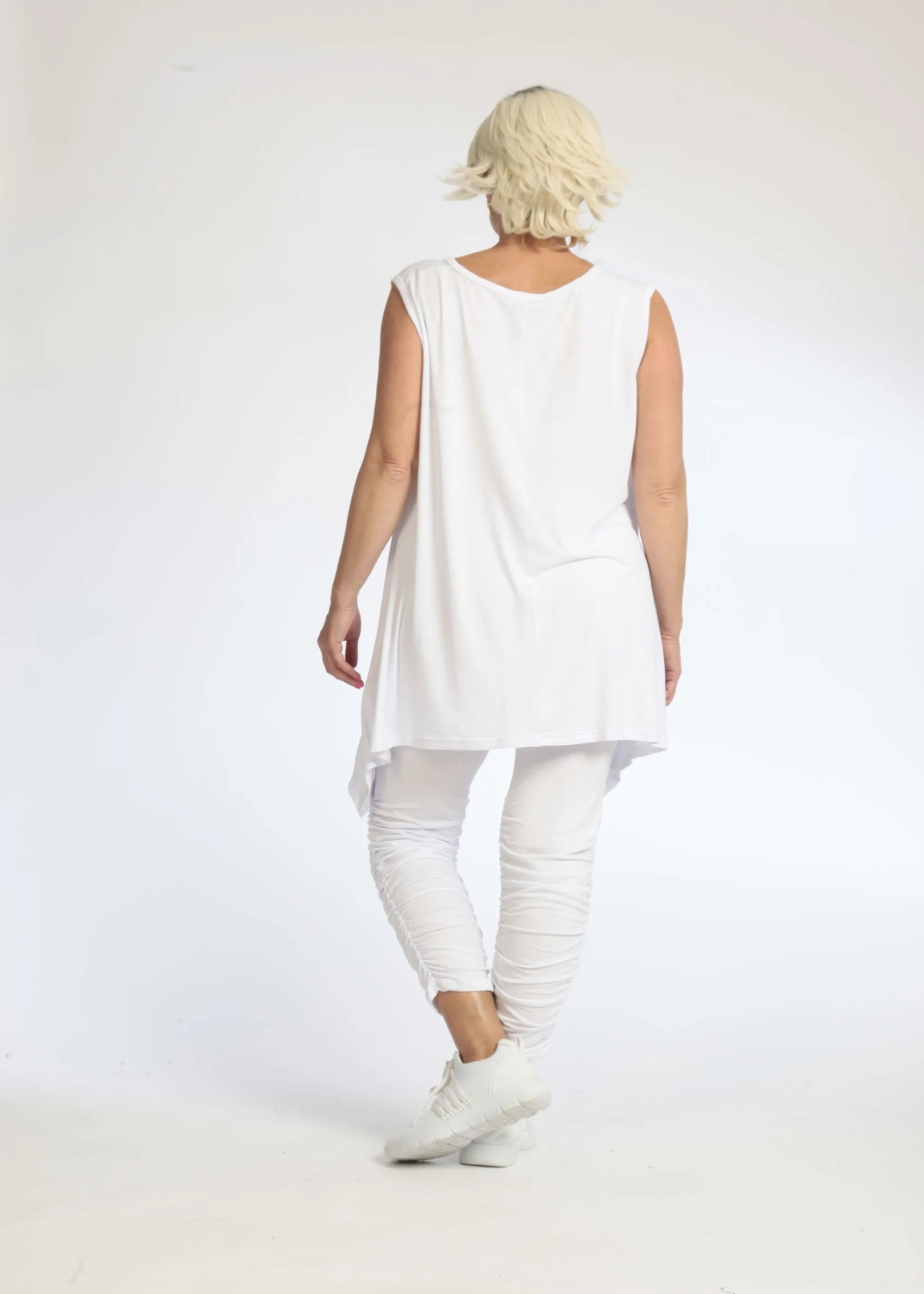  Geraffte Leggings von AKH Fashion aus Viskose, 1233.06580, Weiß, Schick, Modern, Bequem