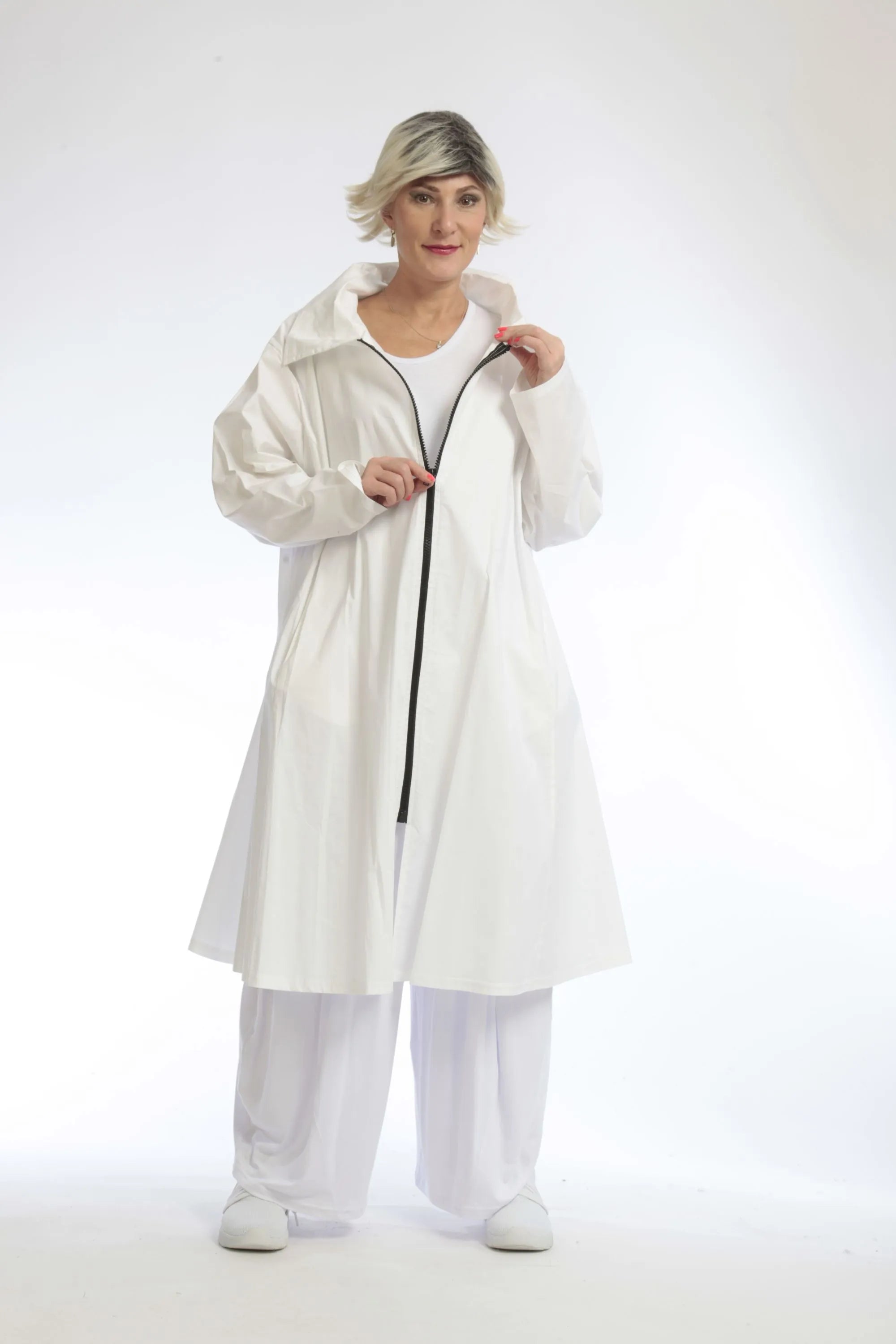  A-Form Bluse von AKH Fashion aus Baumwolle, 1046.06606, Weiß, Schick, Modern, Bequem