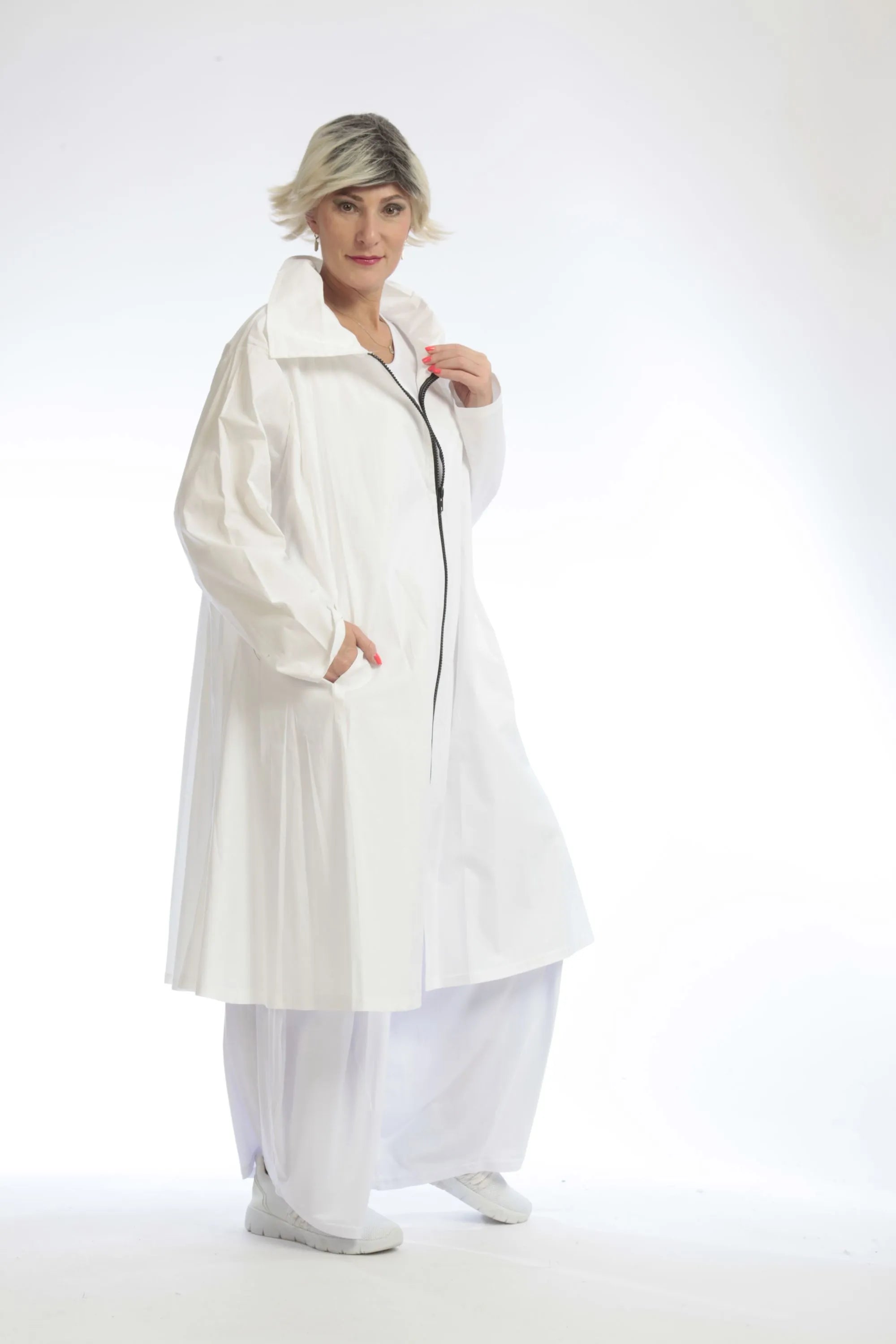  A-Form Bluse von AKH Fashion aus Baumwolle, 1046.06606, Weiß, Schick, Modern, Bequem