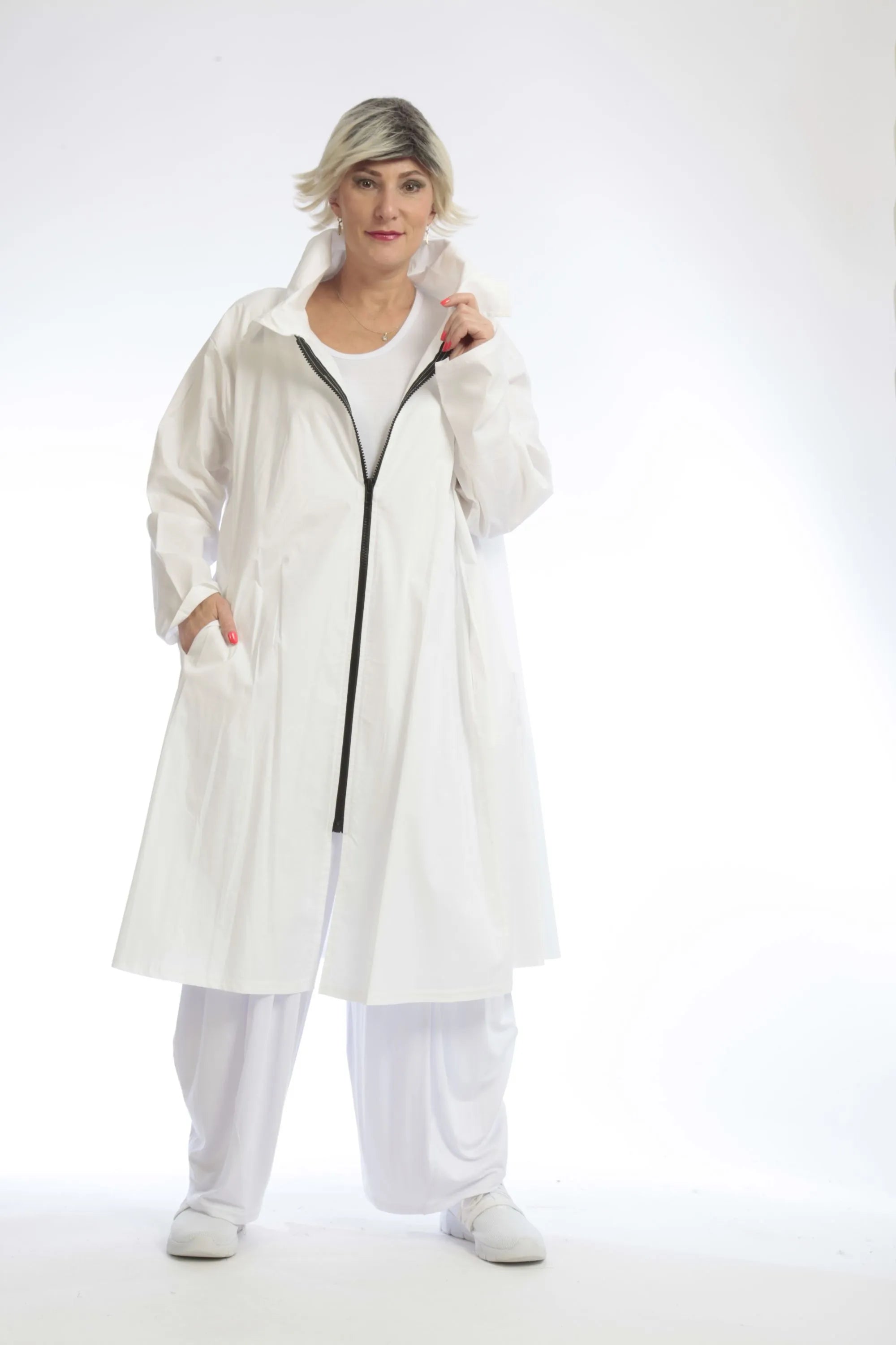  A-Form Bluse von AKH Fashion aus Baumwolle, 1046.06606, Weiß, Schick, Modern, Bequem