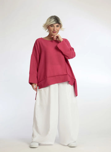  Bigshirt von AKH Fashion aus Viskose in gerader Form, 1060.06839, Rot, Unifarben, Ausgefallen