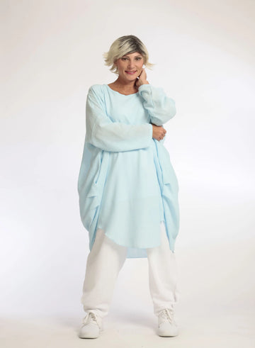  Kleid von AKH Fashion aus Viskose in gerundeter Form, 1060.06841, Hellblau, Ausgefallen