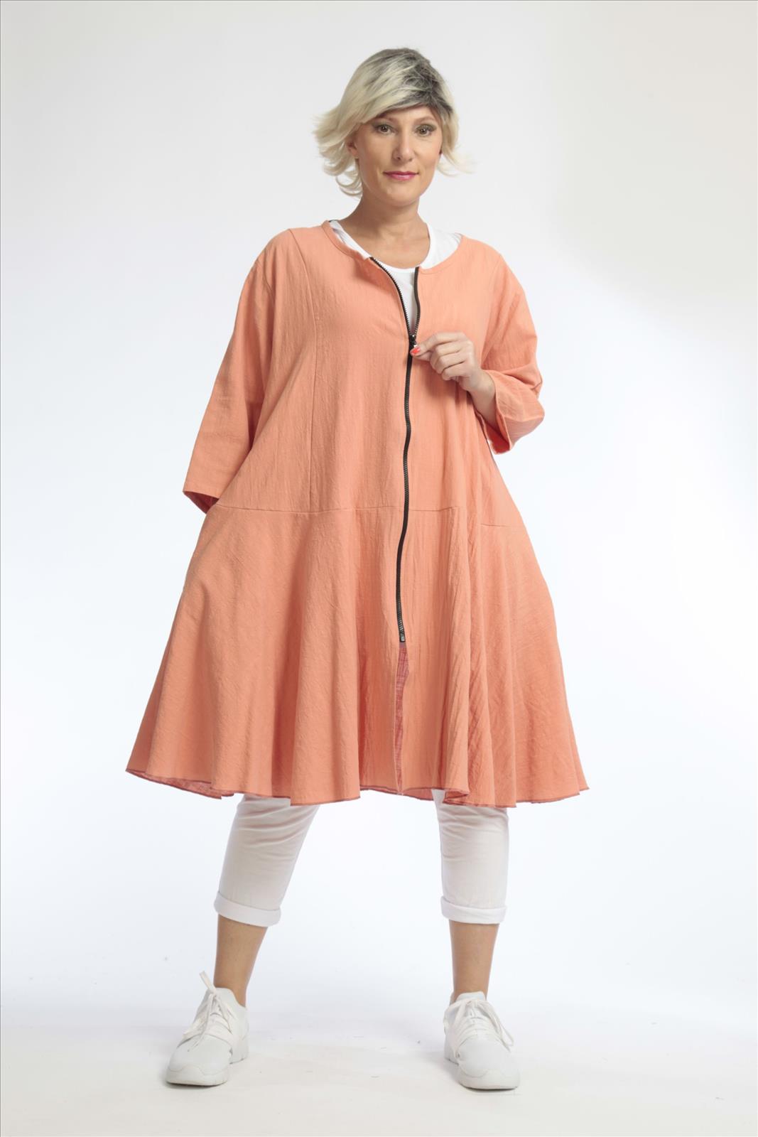  Jacke von AKH Fashion aus Baumwolle in Glocken-Form, 1033.06563, Apricot, Schick, Modern