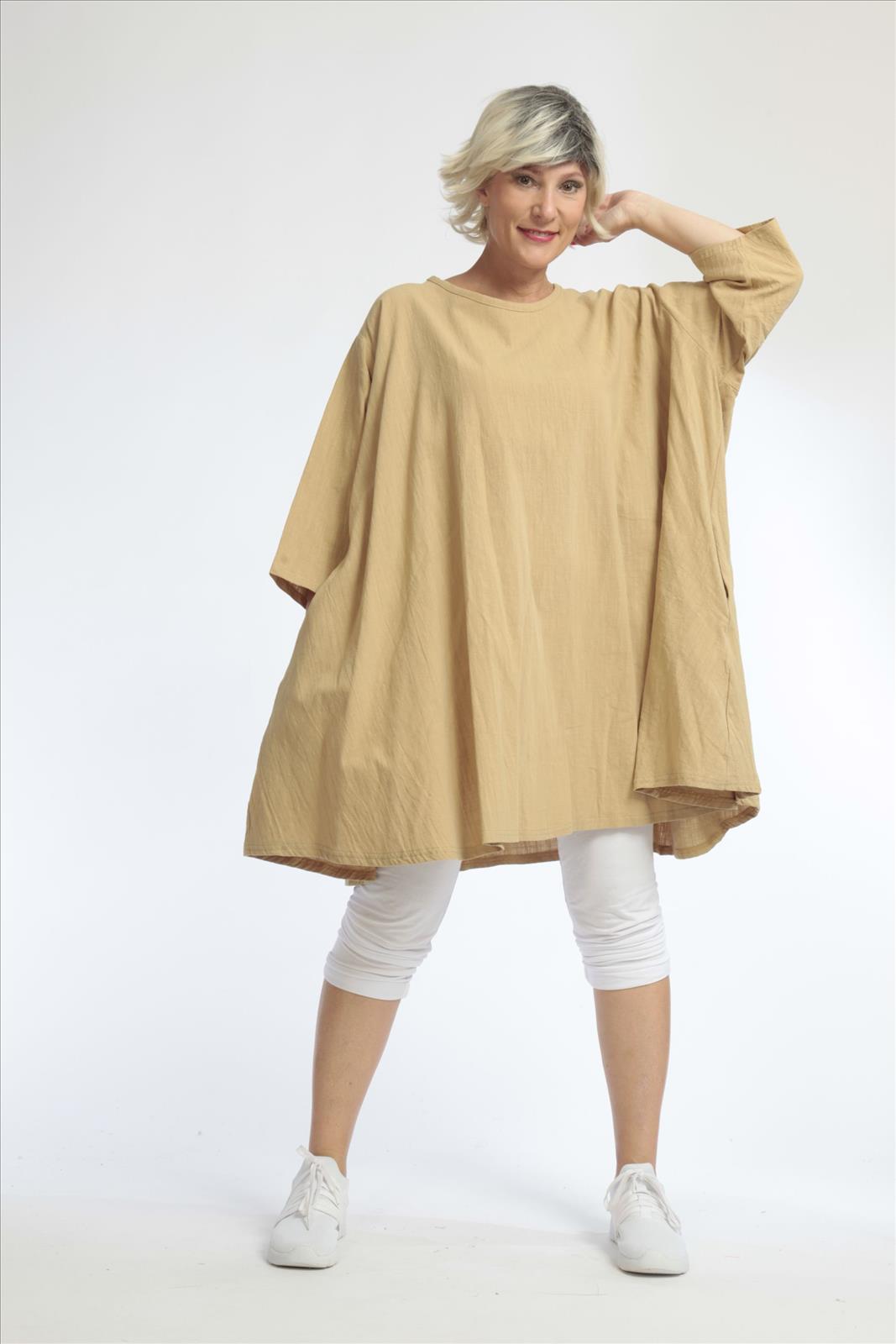  A-Form Bigshirt von AKH Fashion aus Baumwolle, 1033.06570, Beige, Unifarben, Schick, Modern