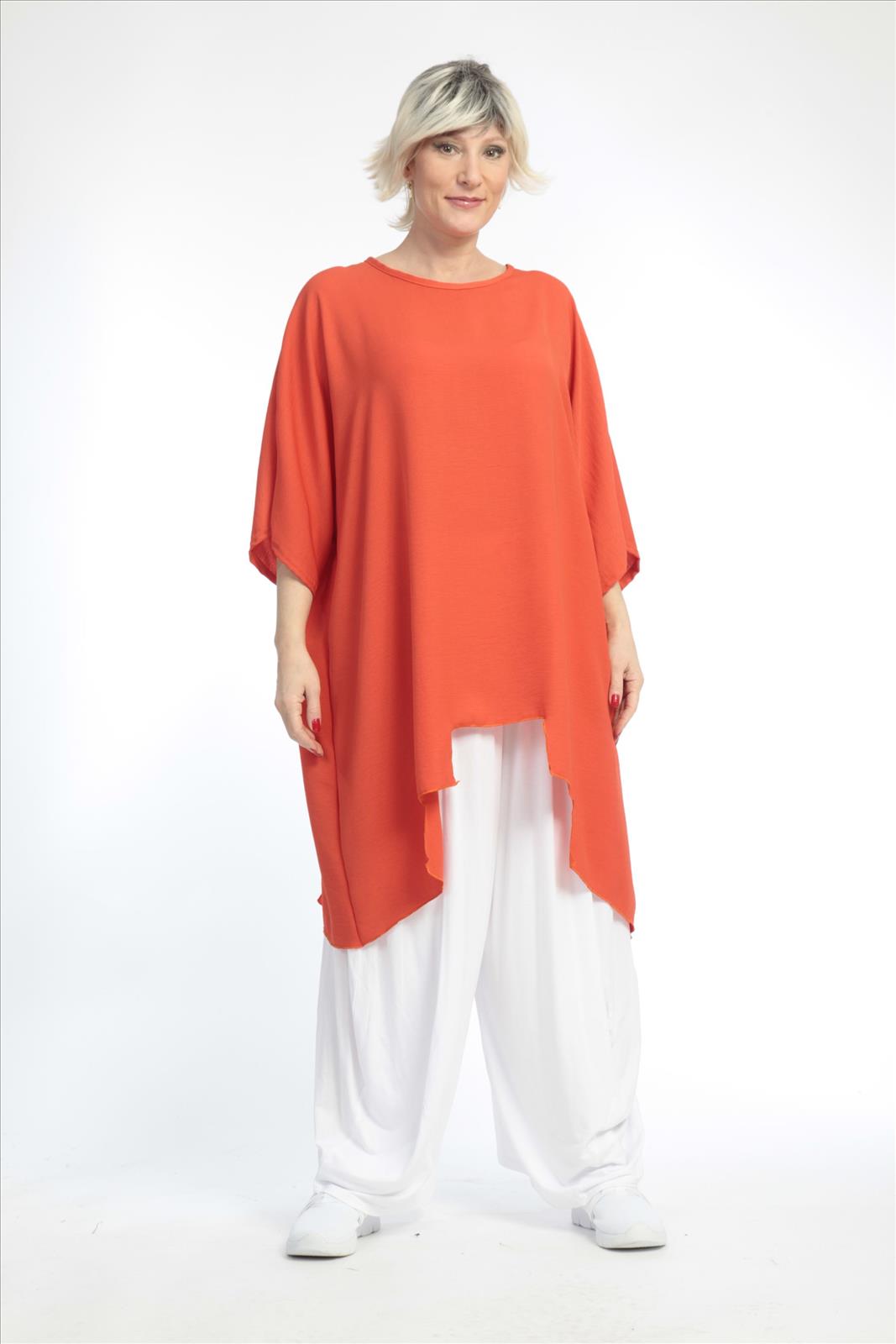  Bigshirt von AKH Fashion aus Viskose in gerader Form, 0831.06625, Hellrot, Unifarben, Schick